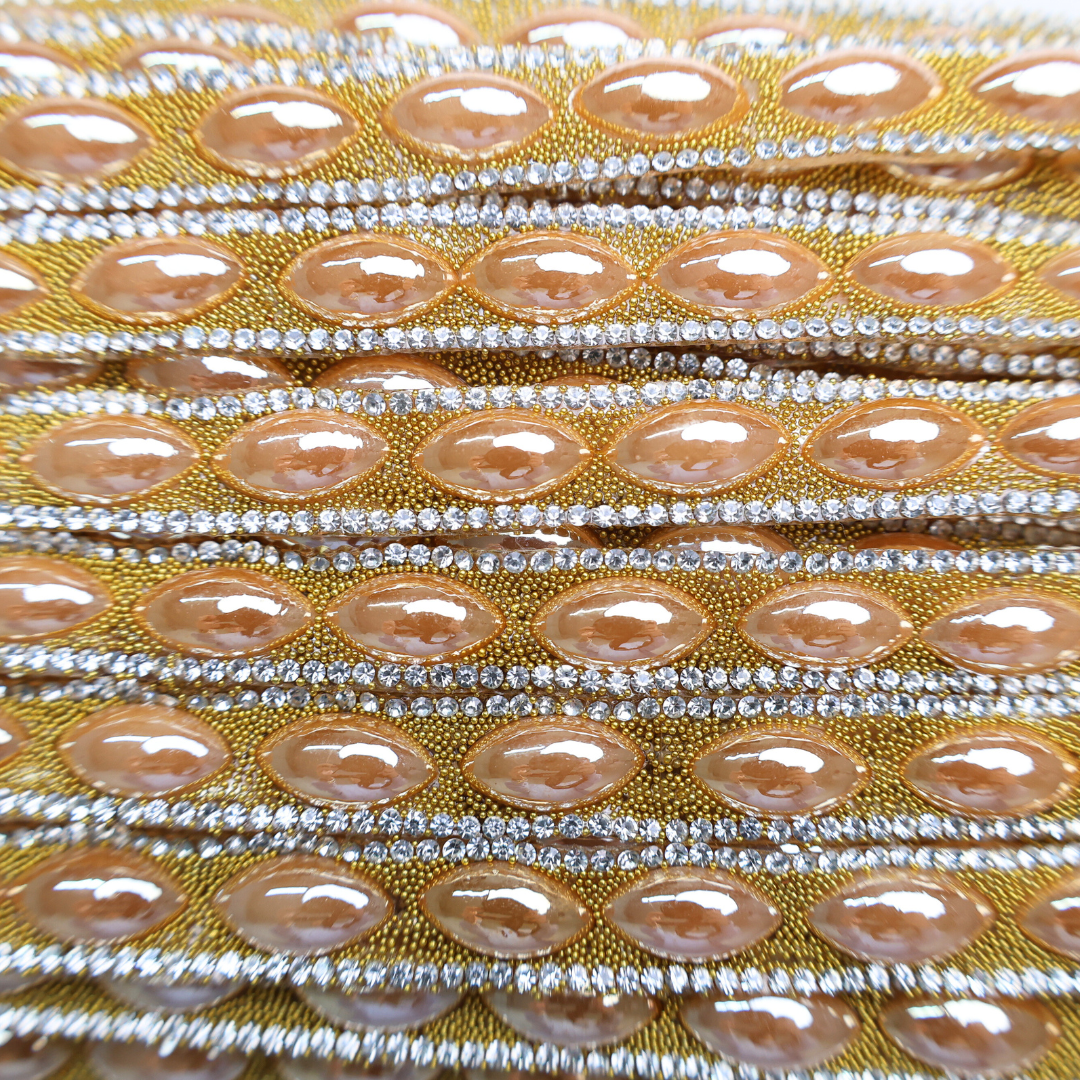 Pearl Rhinestone Trim - 0.5 Inch/10YDS (#GD016)