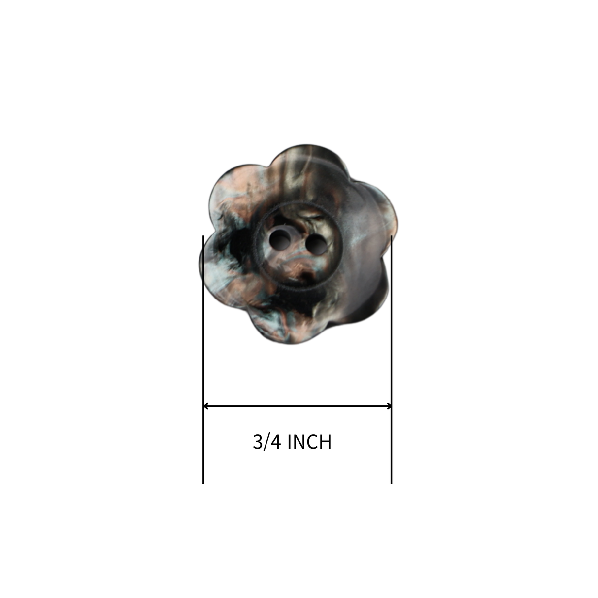 5PCS Flower Shape Buttons – 0.6" Double-Sided (2-Hole)