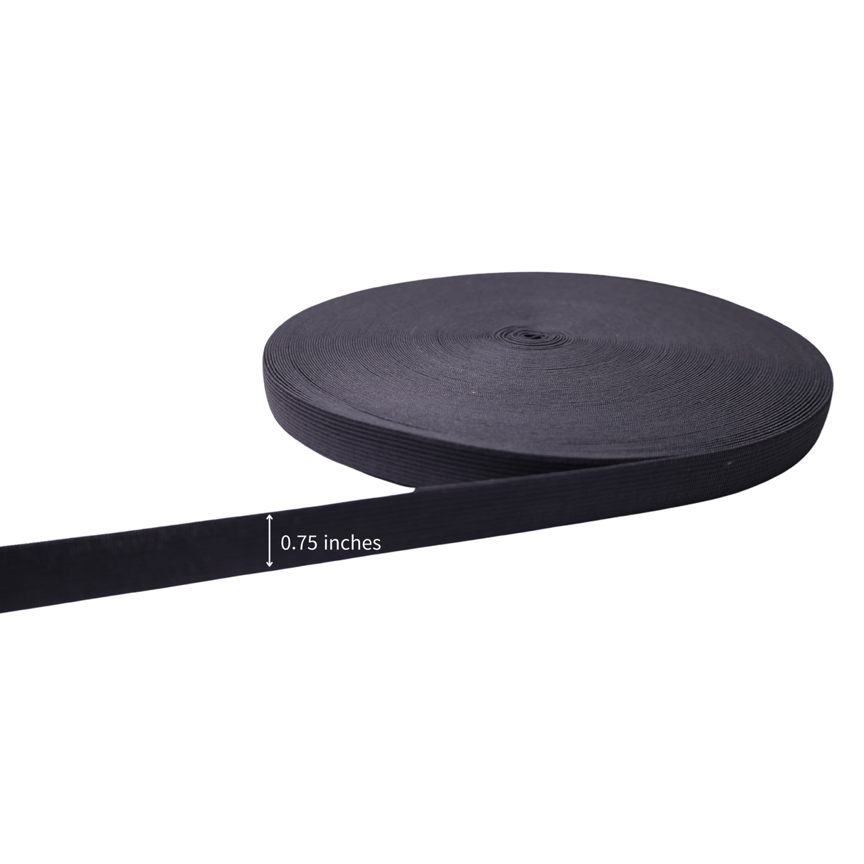 Vinyl Elastic Band: Black, 50 Yards, 5 Sizes(0.75"/1.0"/1.5"/2.0"/3.0")