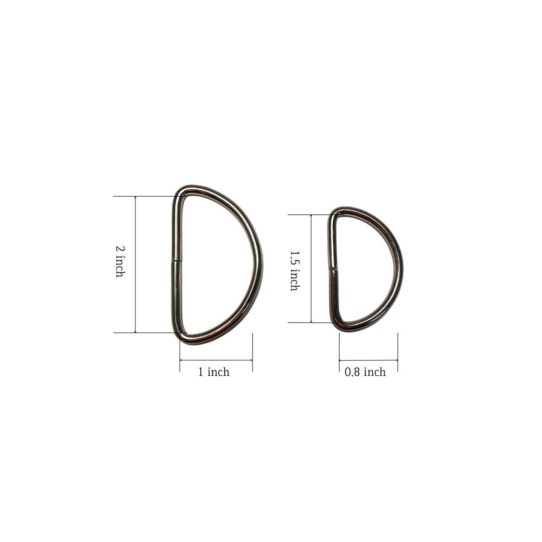 Strong Semi-Circular D-Rings for Belts, Bags, Straps, and DIY Projects
