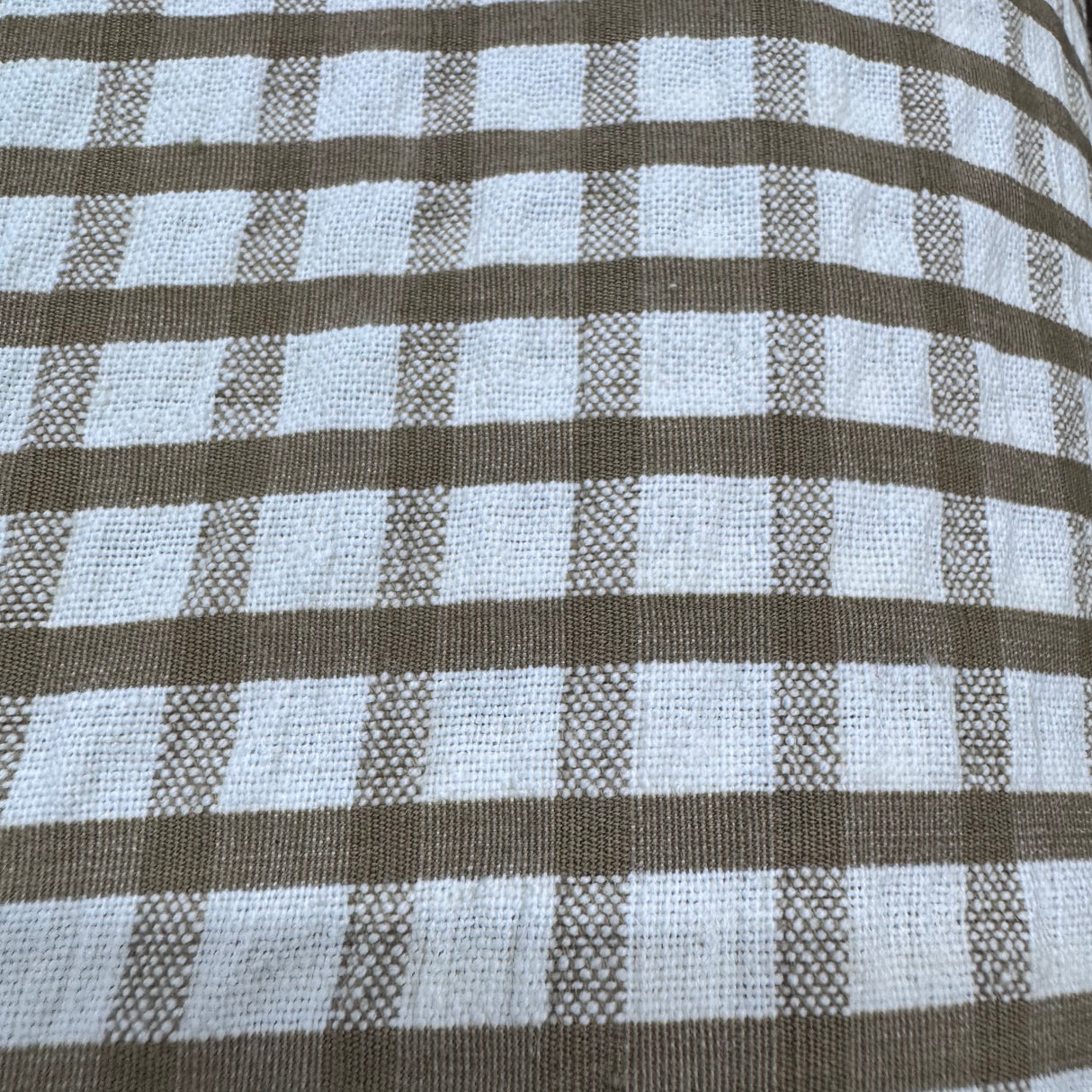 Yarn Dyed Seersucker Stripe Fabric, Beige & Ivory Textured - by the Yard