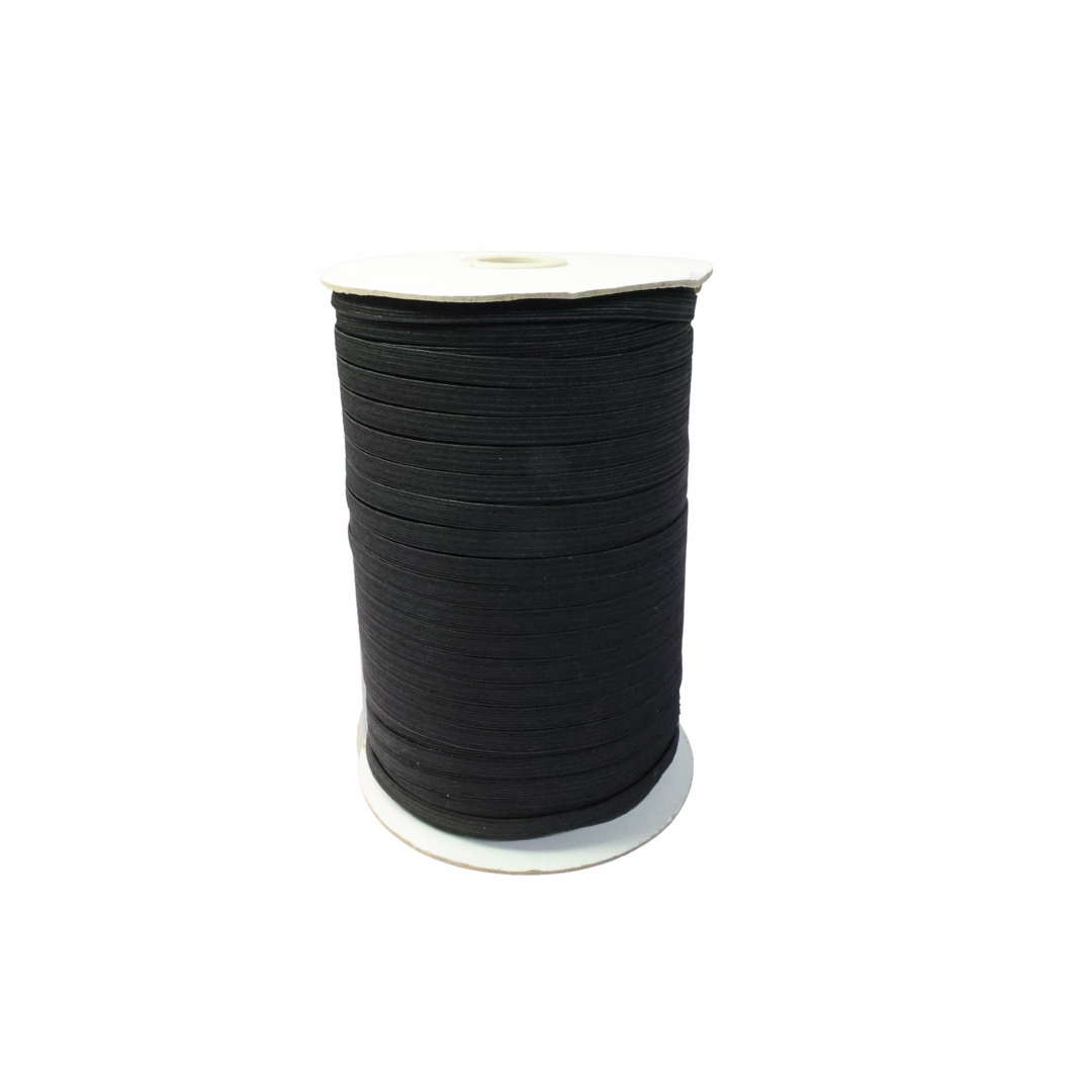Knitted Elastic Band, 200 Yards/Roll, 2 Colors(White, Black), 2 Sizes(1/4", 1/2")