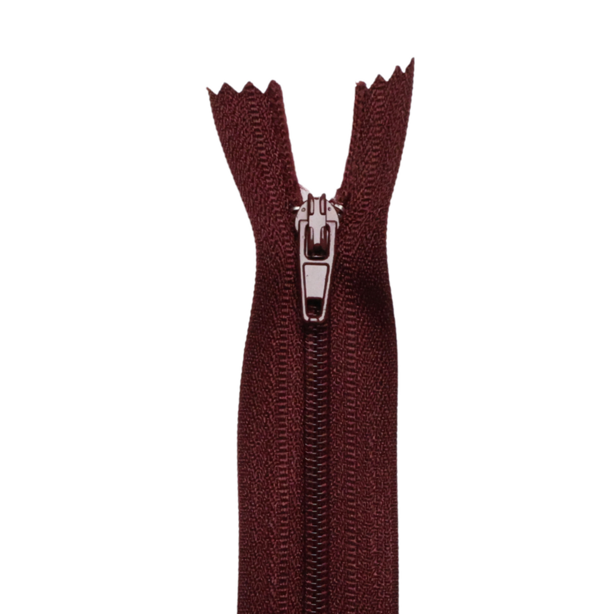 Plastic Normal Zippers: 24", Closed-End, All-Purpose, RED Shade