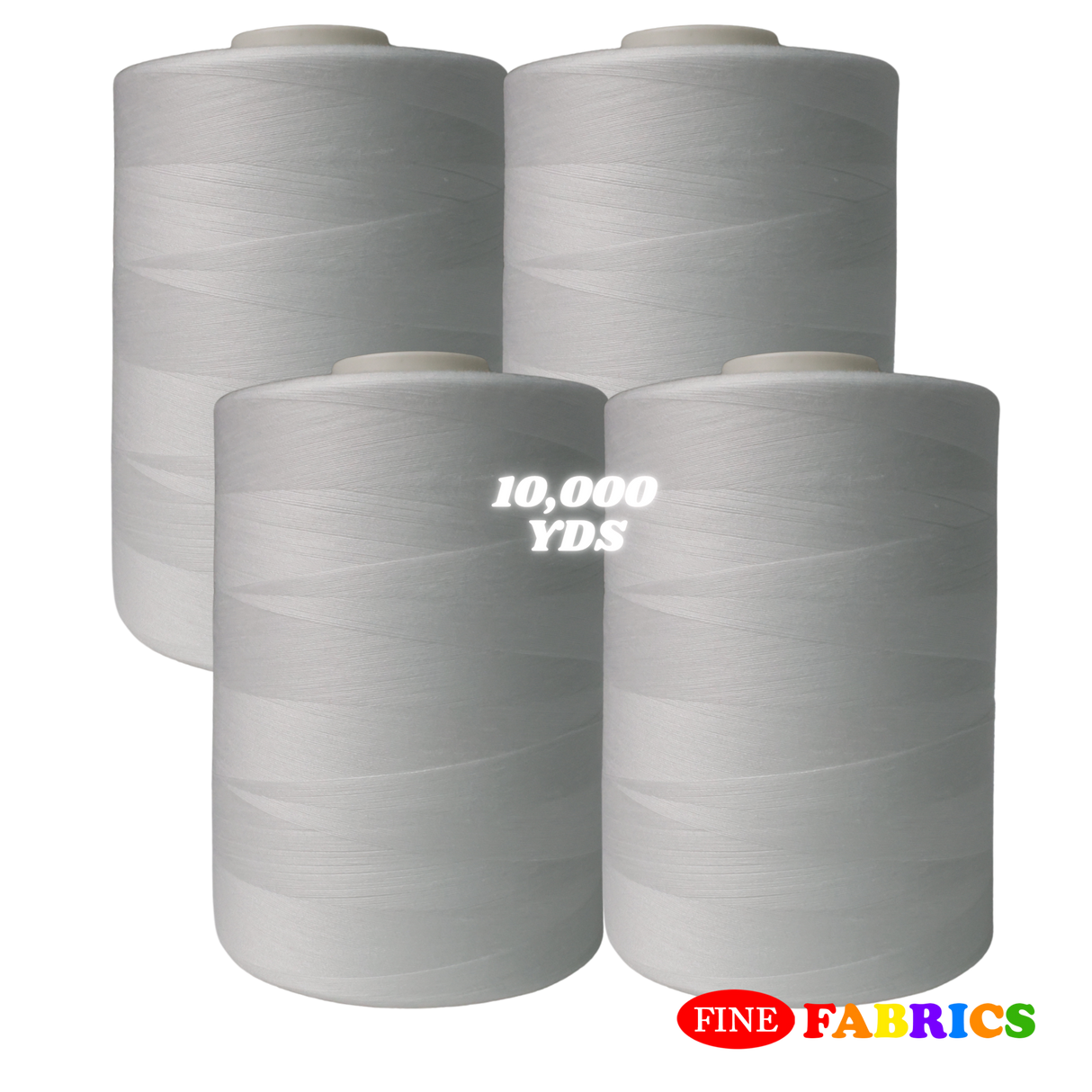 Sewing Threads: 10,000 Yards: All-Purpose: 100% Polyester: Tex24: 2 Colors(Black/White): Single/Pack