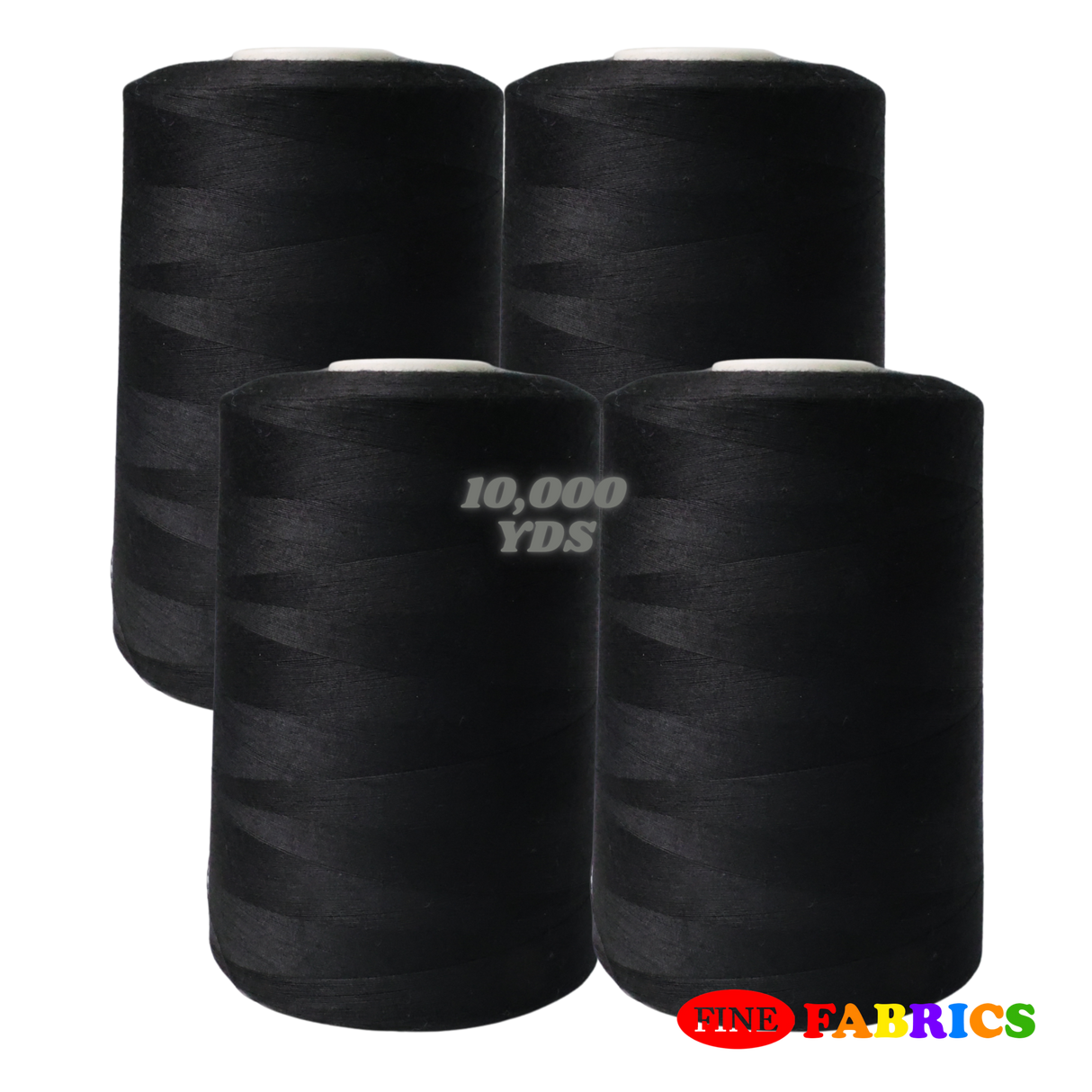 Sewing Threads: 10,000 Yards: All-Purpose: 100% Polyester: Tex24: 2 Colors(Black/White): Single/Pack