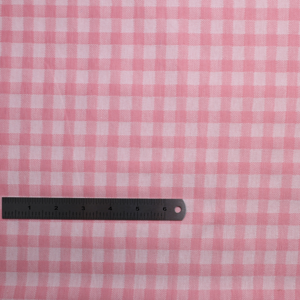 Stretch Gingham Double Knit Fabric/Pink- By the Yard