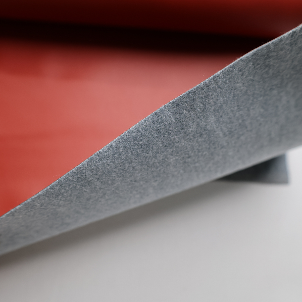 Red Faux Leather Upholstery with Felt Backing(#1U03)