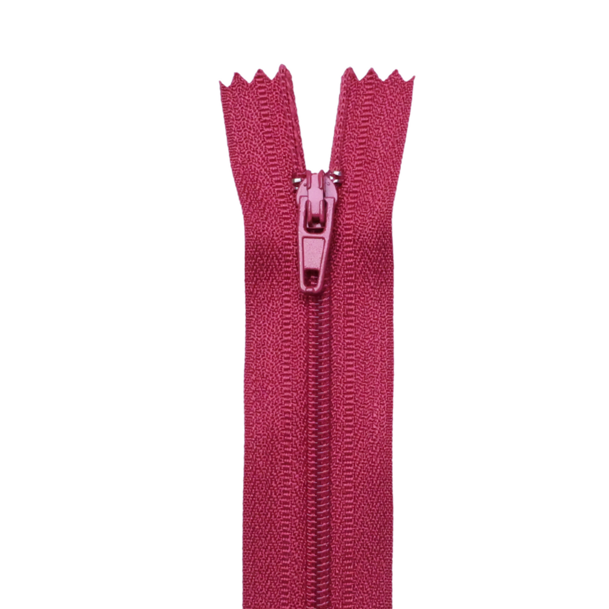 Plastic Normal Zippers: 24", Closed-End, All-Purpose, RED Shade