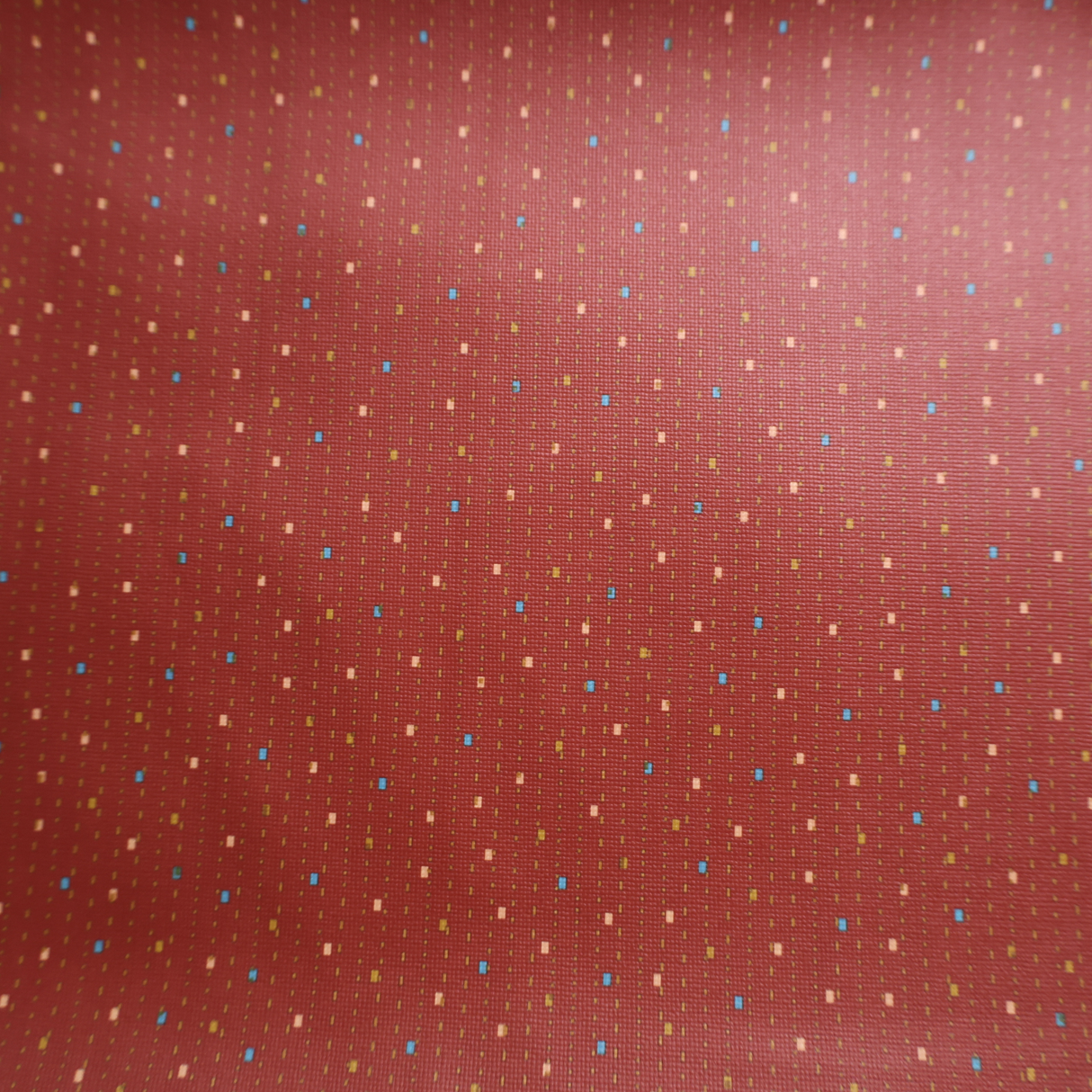 Vinyl Faux Leather Upholstery Fabric – Red Geometric Dot(#1U06) - By the Yard