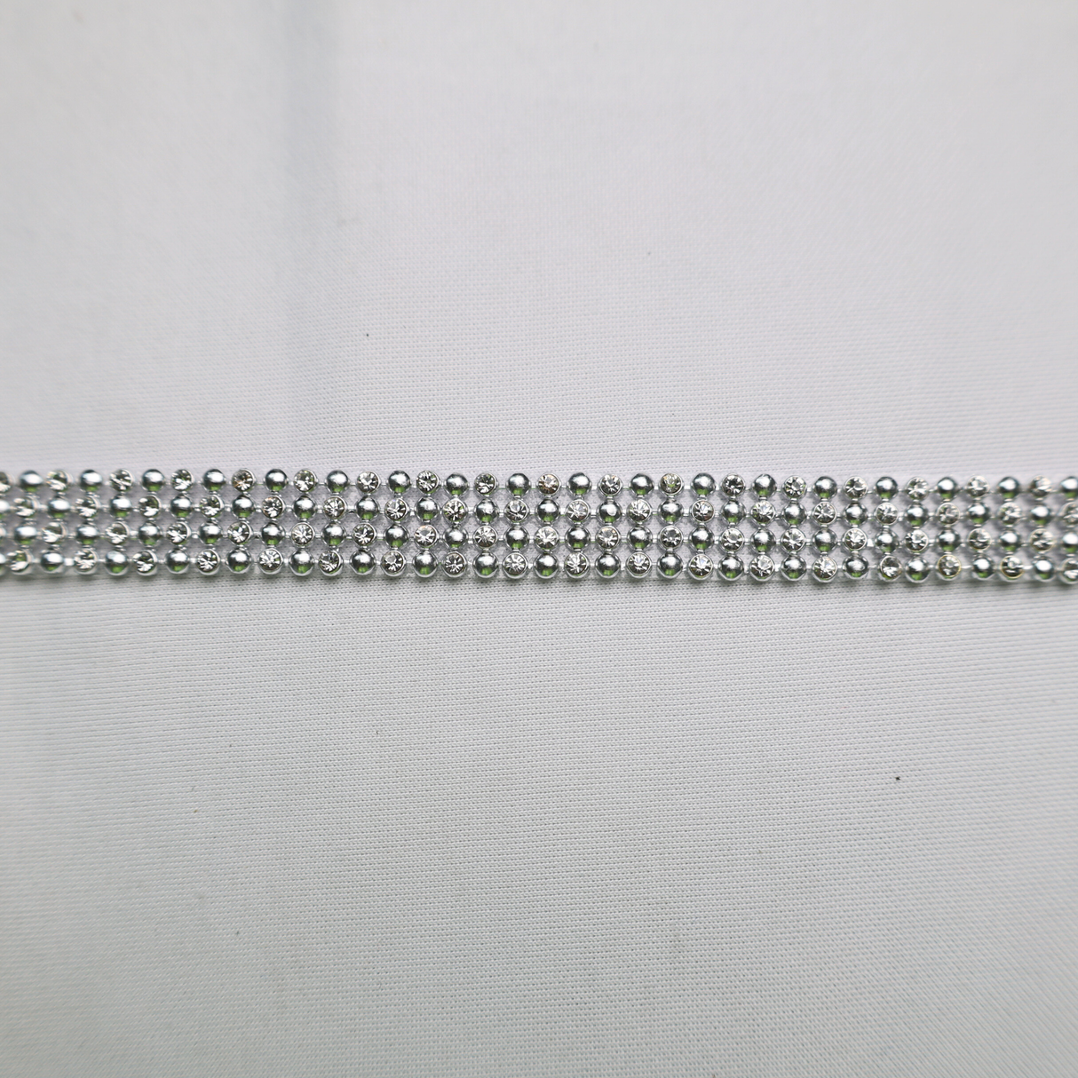 Silver Rhinestone Trim- 0.5 Inch/10YDS (#SIL28)