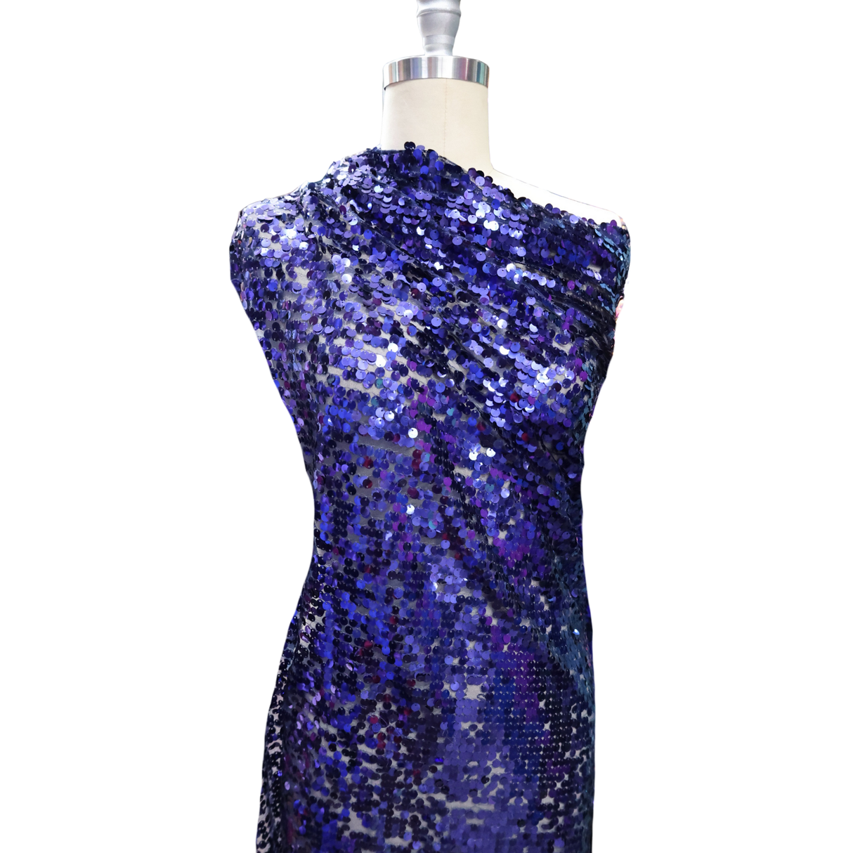 Royal Blue Sequin Mesh Fabric(#SPI17) By the Yard