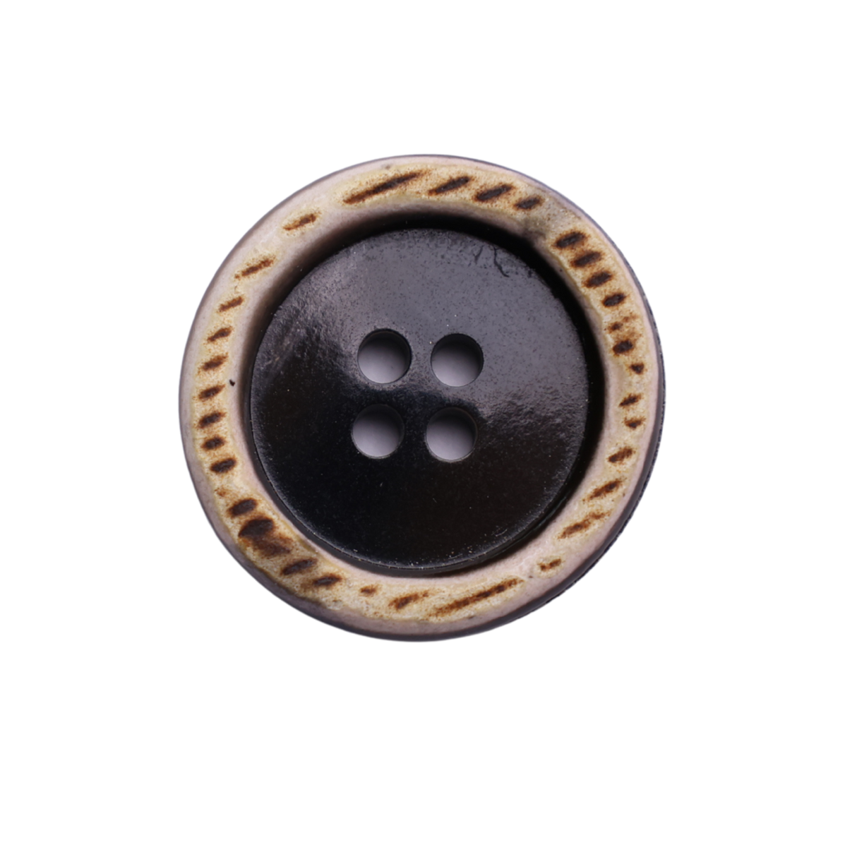 BURMA Button: Brown(#3), 4-Hole, 4 Sizes, by Dozen(12 pcs)/Gross(144 pcs)