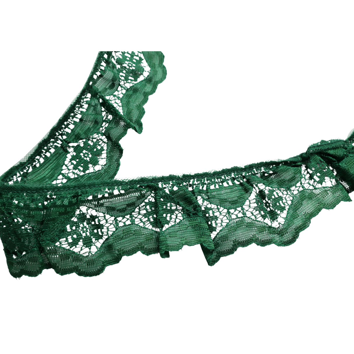 Green Layered Lace Ruffle Trim – 2 3/8" / 12 Yards