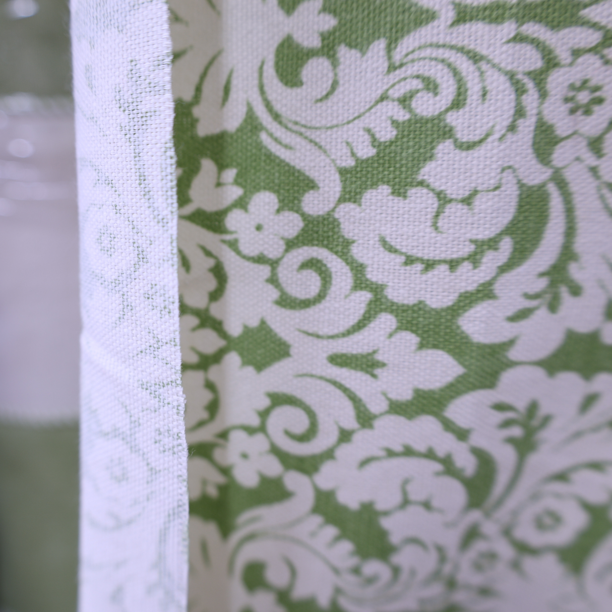 Upholstery Duck Fabric – Green Damask(#GD01)-By the Yard