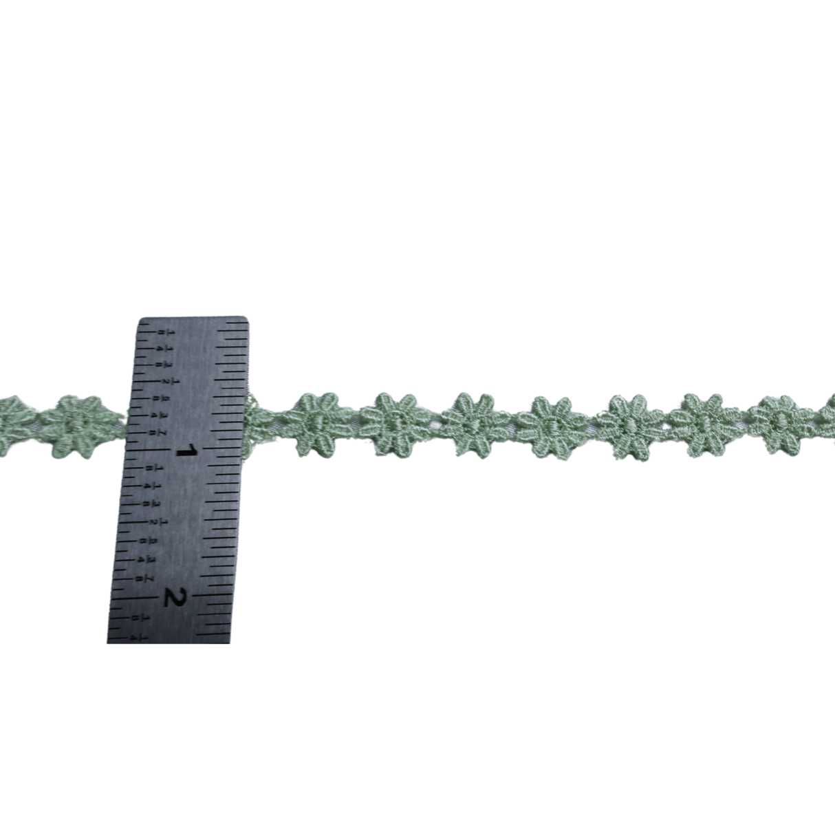Flower Lace Trim – Mint Green, 1/2" Wide (15 Yards)