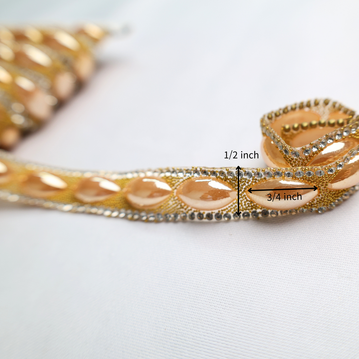 Pearl Rhinestone Trim - 0.5 Inch/10YDS (#GD016)