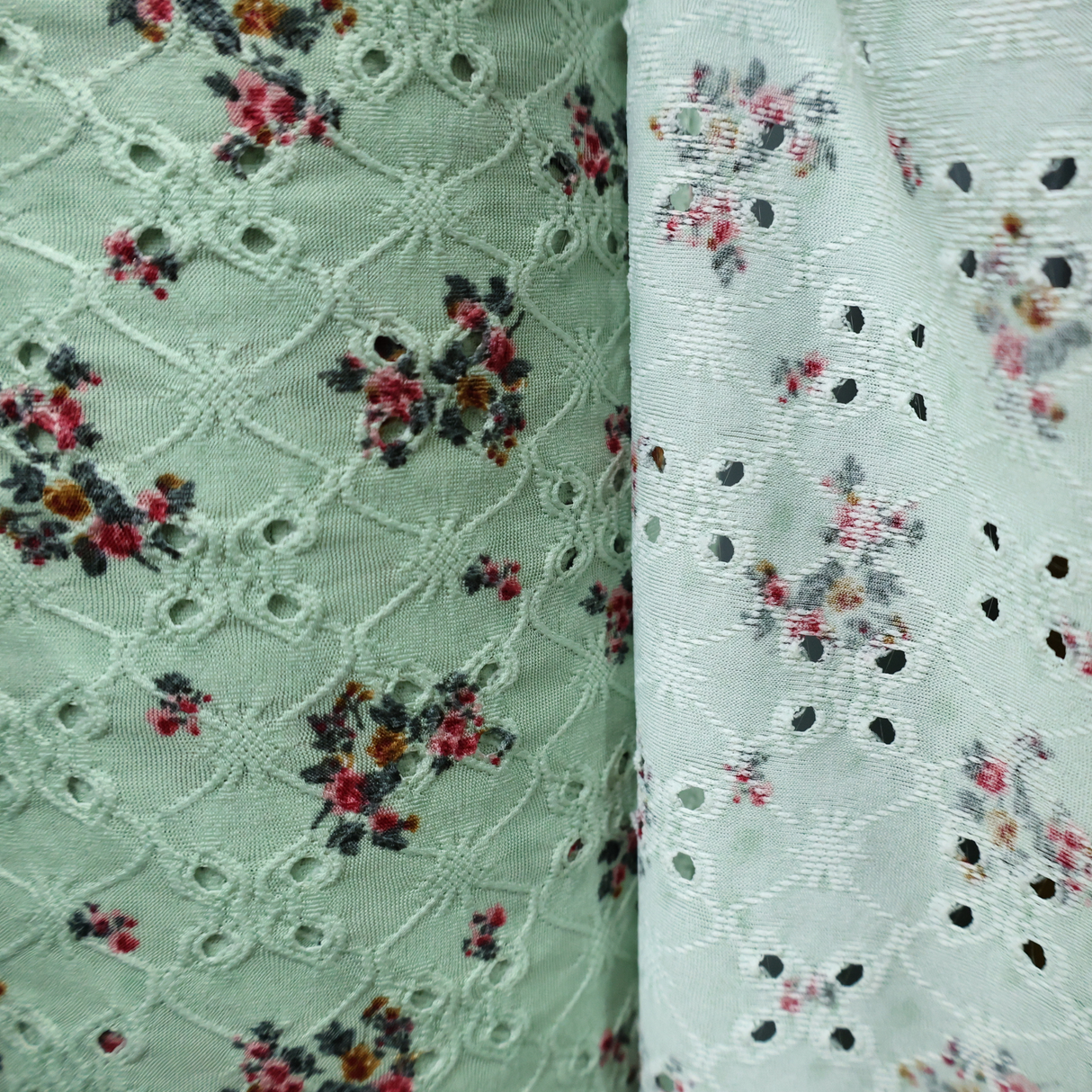 Stretch Eyelet Knit Fabric(58", 4Colors) - By the Yard