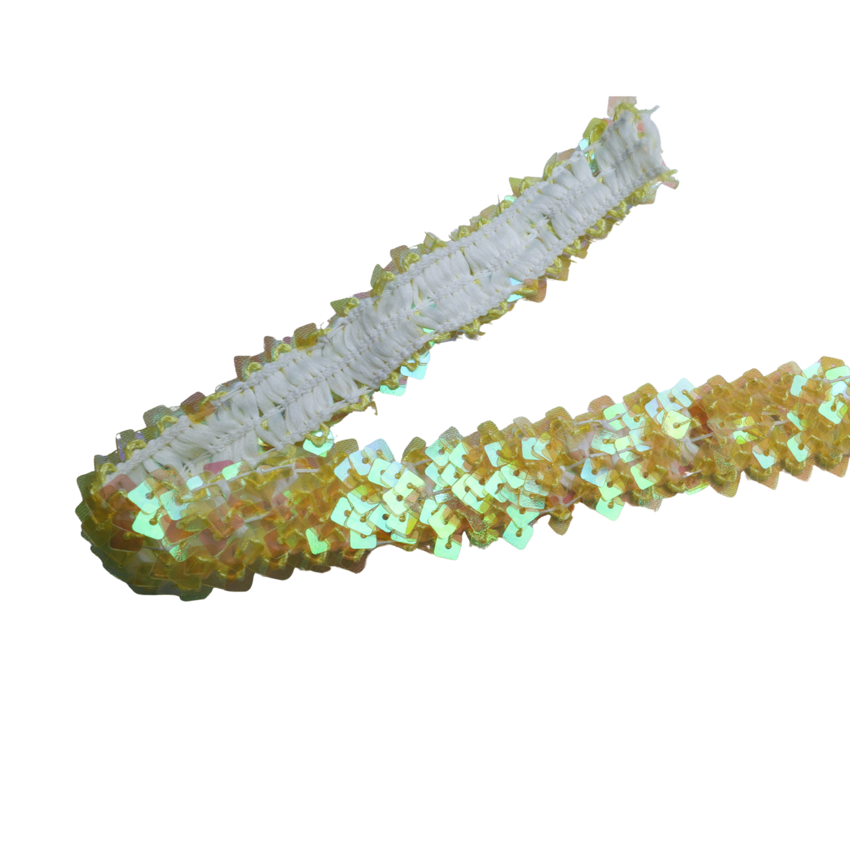 Iridescent Sequin Decorative Trim (Yellow&Navy), 1" Wide (10 Yards)