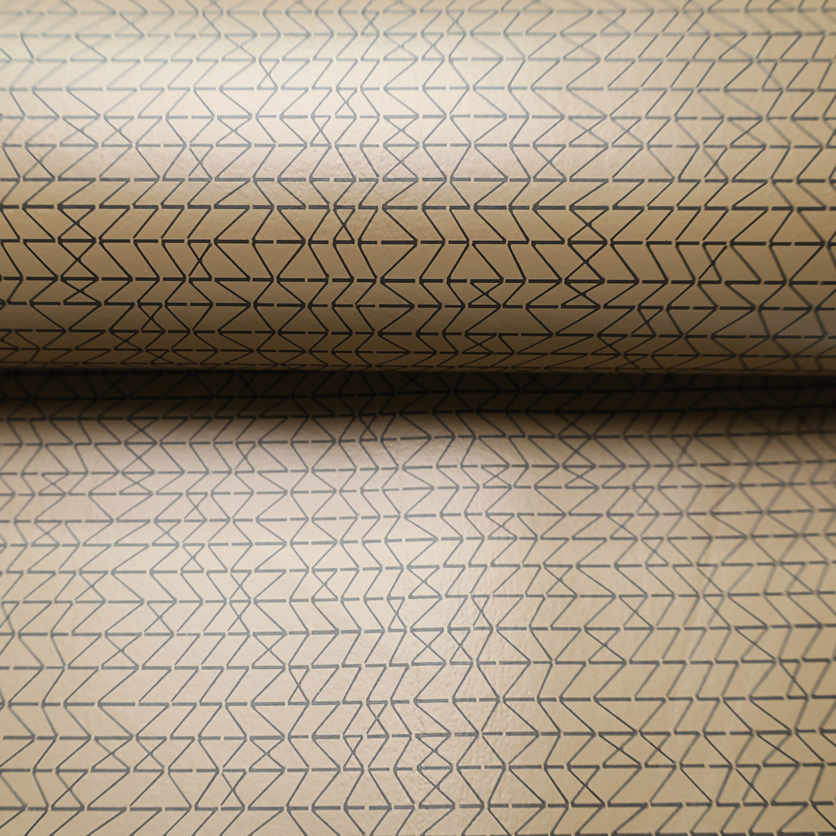 Vinyl Faux Leather Upholstery Fabric – Geometric Zigzag, 4 Colors – By the Yard