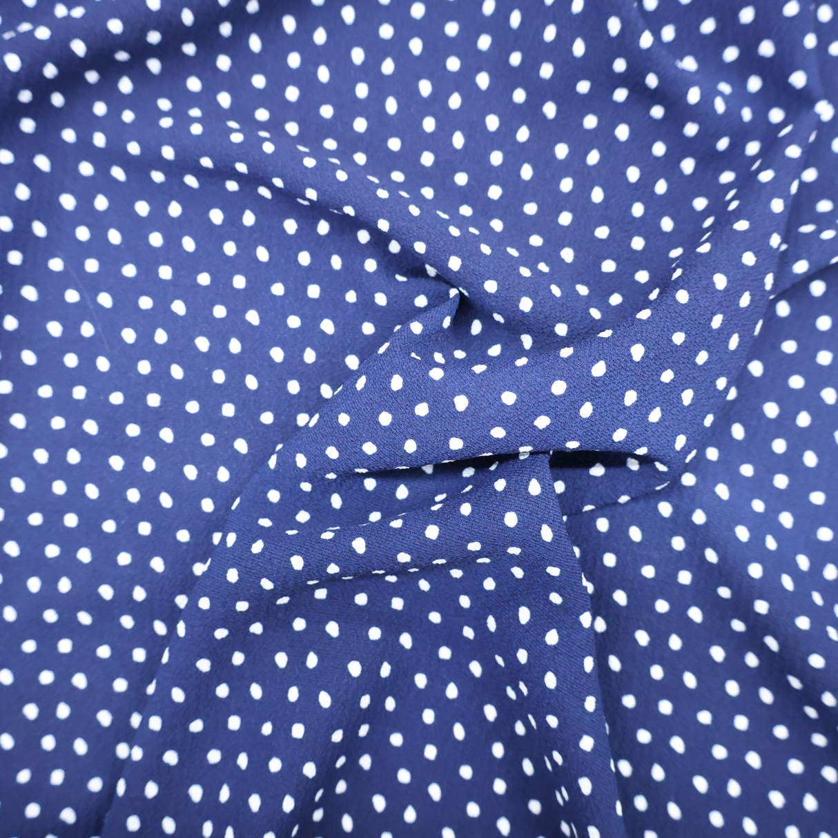 Crepe Chiffon Fabric with White Dot Design(#CC01) By the Yard