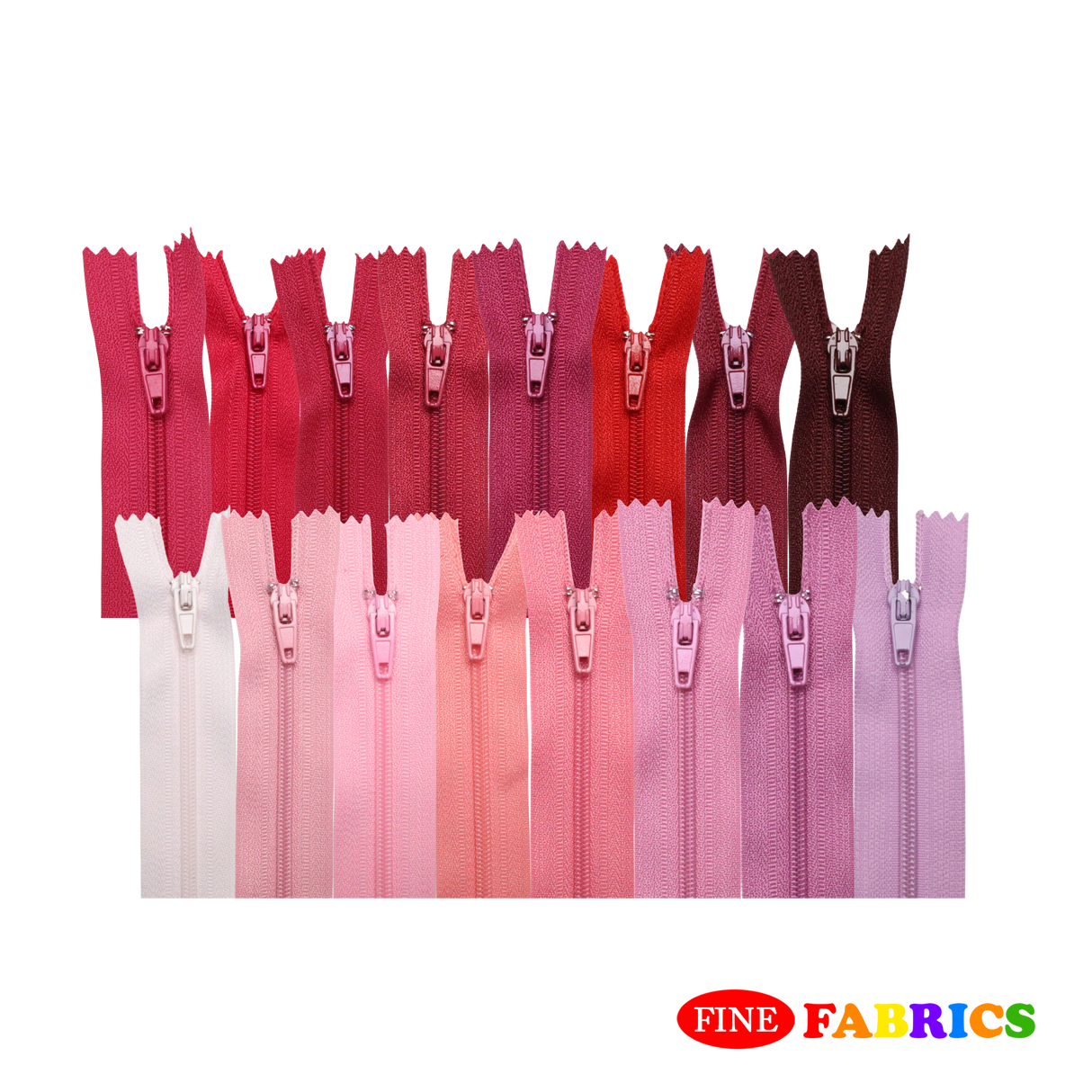 Plastic Normal Zippers: 24", Closed-End, All-Purpose, RED Shade