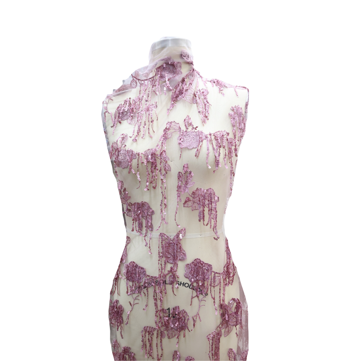 Royal Baroque Stretch Sequin Mesh Fabric (2 Colors, Pink & Gold) - By the Yard