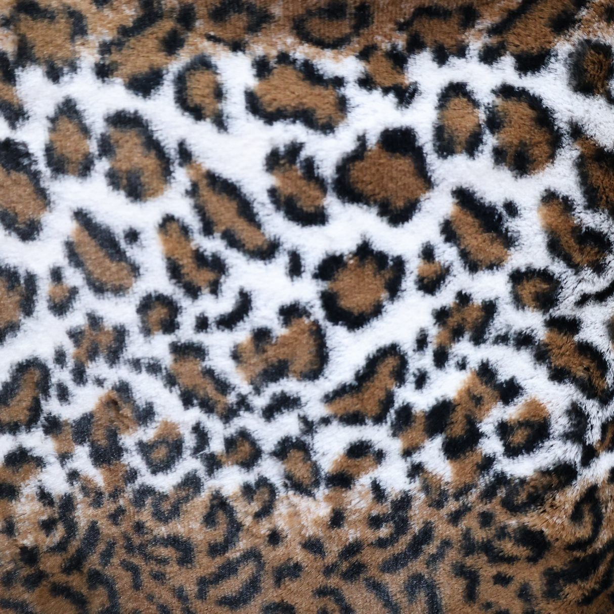 Leopard Print Faux Fur Fabric – Soft Short Pile (#FF10) By the Yard