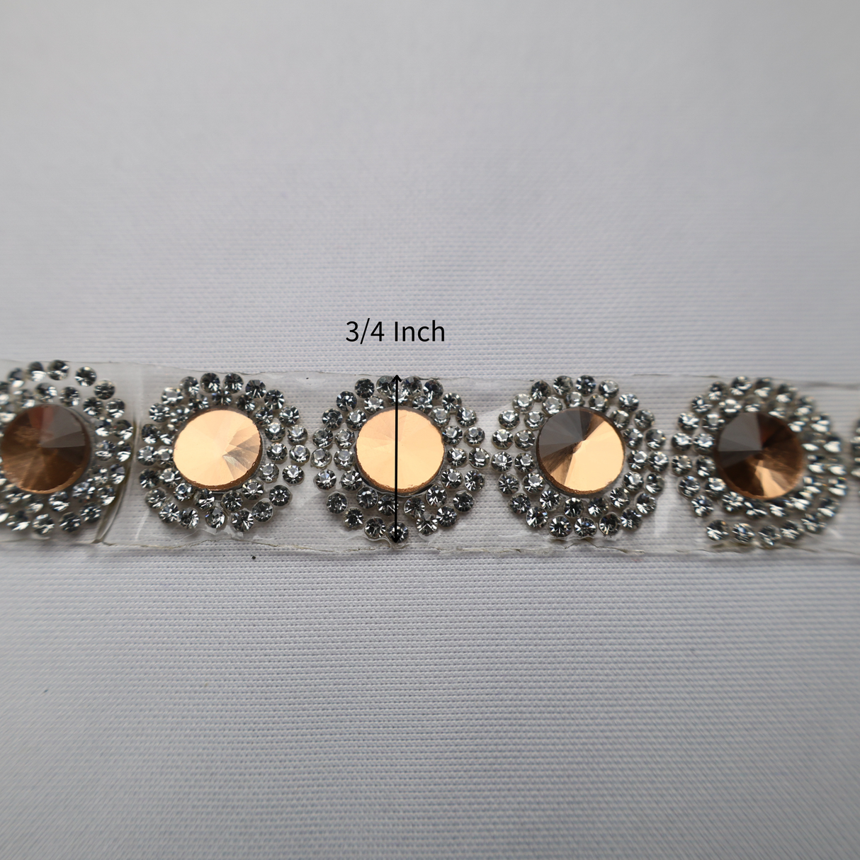 Round Rhinestone Circle Trim - 3/4 Inch/10YDS (2 Colors)