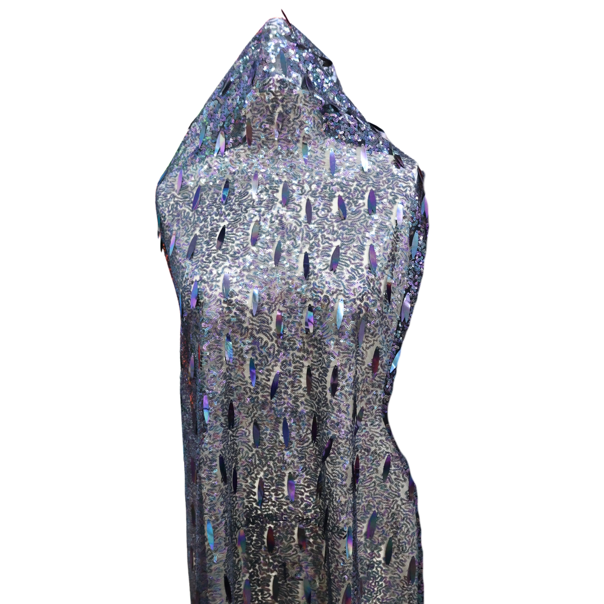 Sequins & Paillettes Mesh Fabric, Iridescent Firework Design, By the Yard