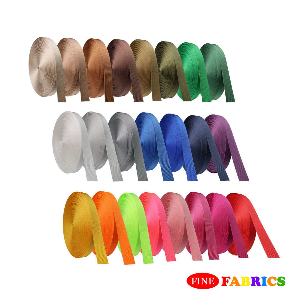 Webbing Straps: Heavy-Duty Nylon Back Strap 1.5", 25 Colors, 5/10/25/50 Yards