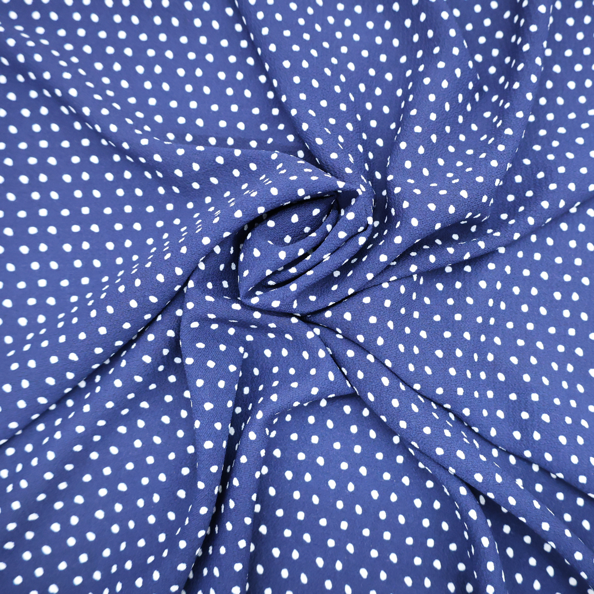 Crepe Chiffon Fabric with White Dot Design(#CC01) By the Yard