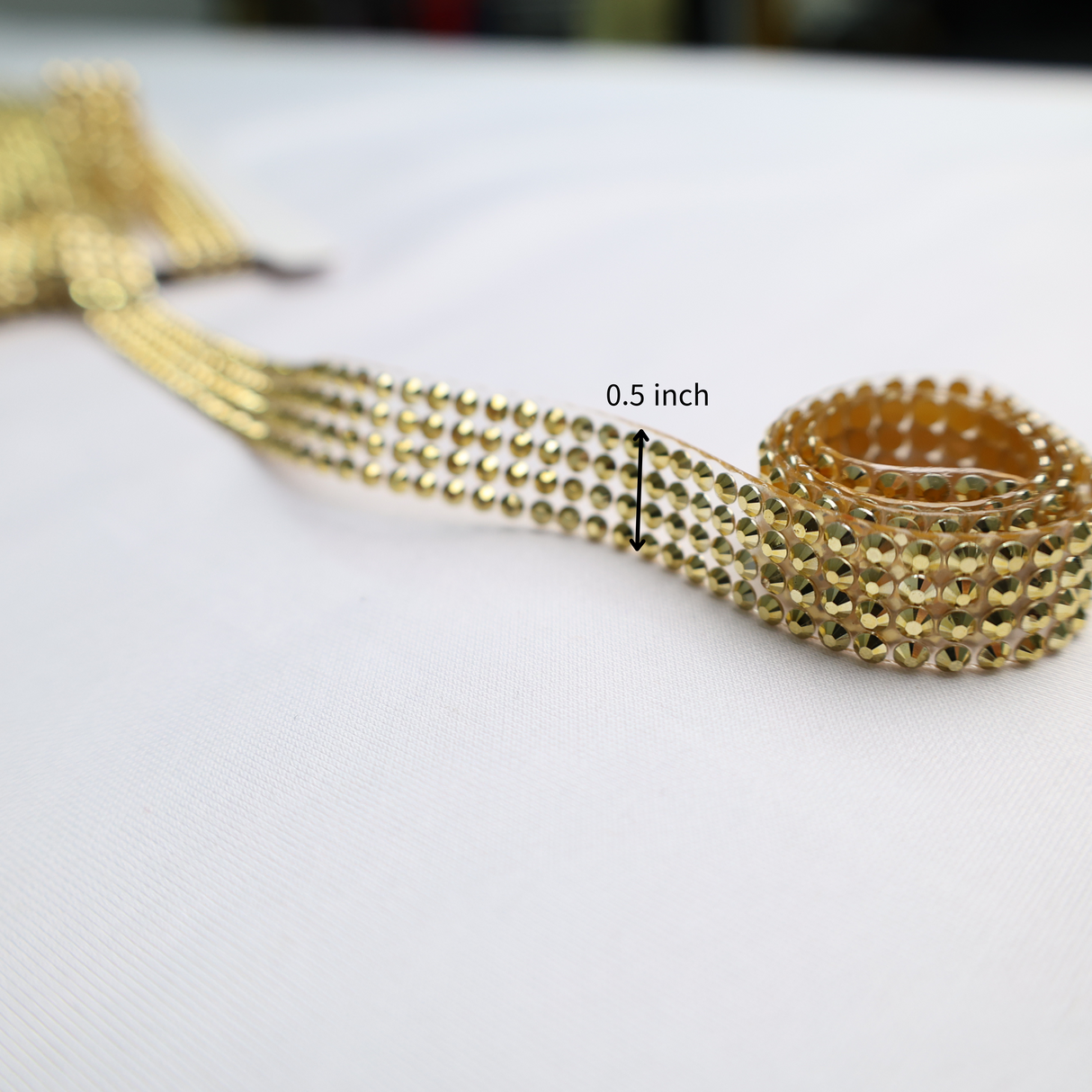 Gold Rhinestone Trim - 0.5 Inch/10YDS (#GD13)