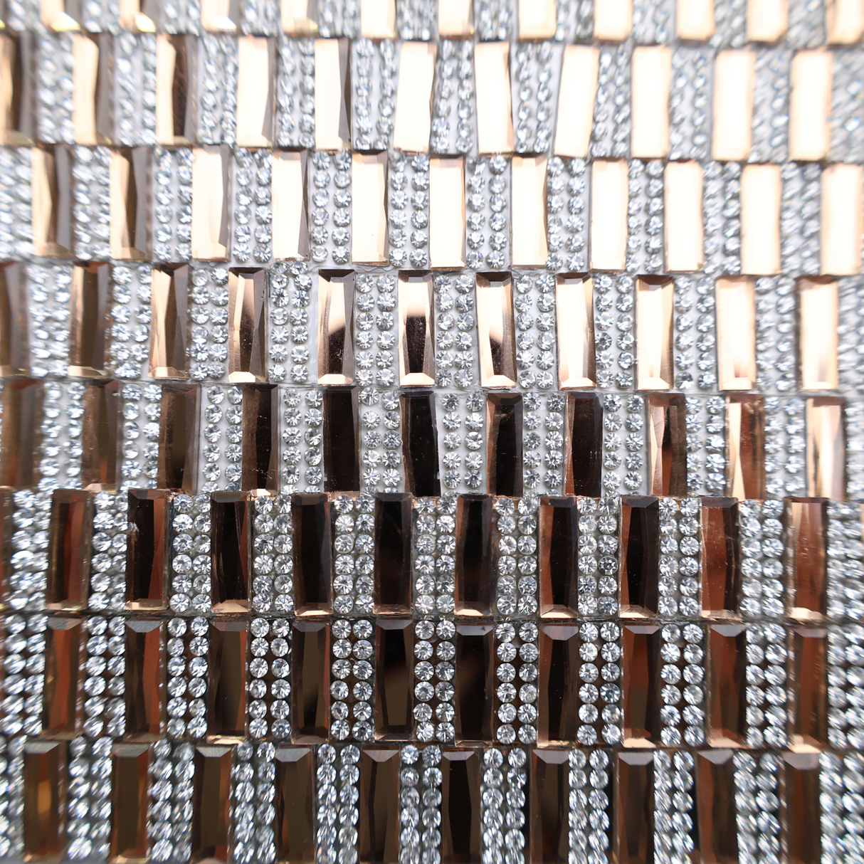 Bronze Gold mirror beads Rhinestone Trim - 0.5 Inch/10YDS (#Tawny11)