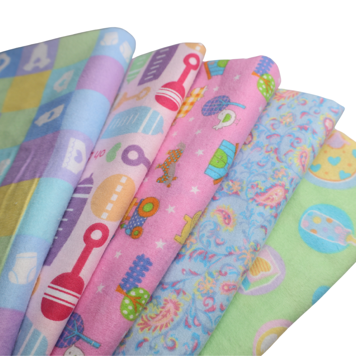 100% Cotton Flannel Fabric/7Type Cartoon Printed For Baby- By the Yard