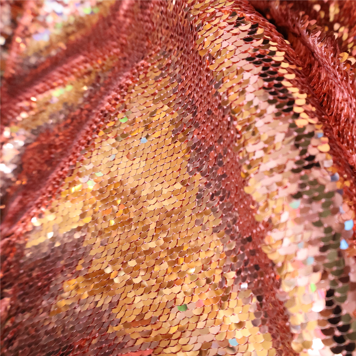 Rose Gold Sequin Mesh Fabric(#SPI21) By the Yard