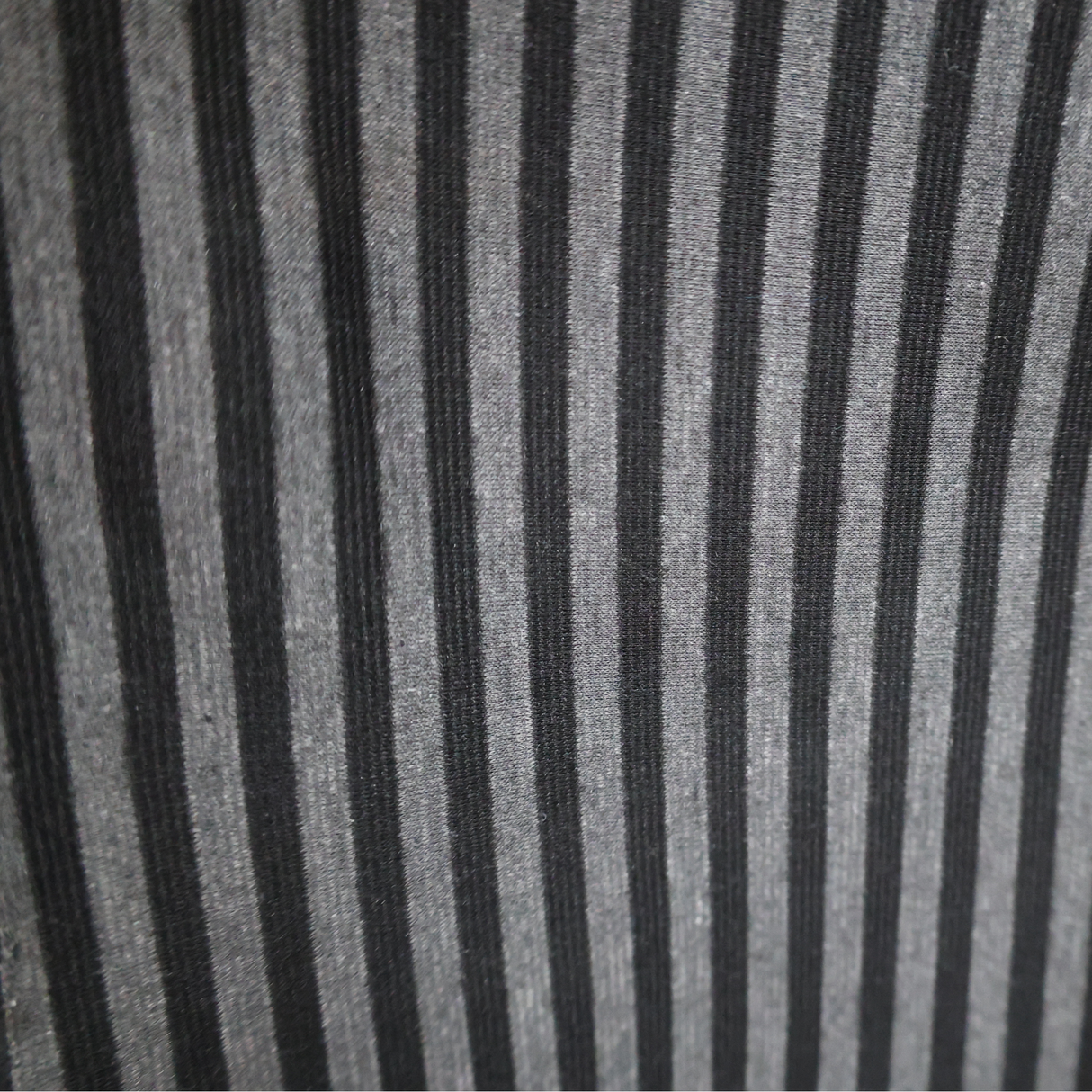 Ponte Knit Fabric Black & Gray Stripe(#Ponte-601) - By The Yard