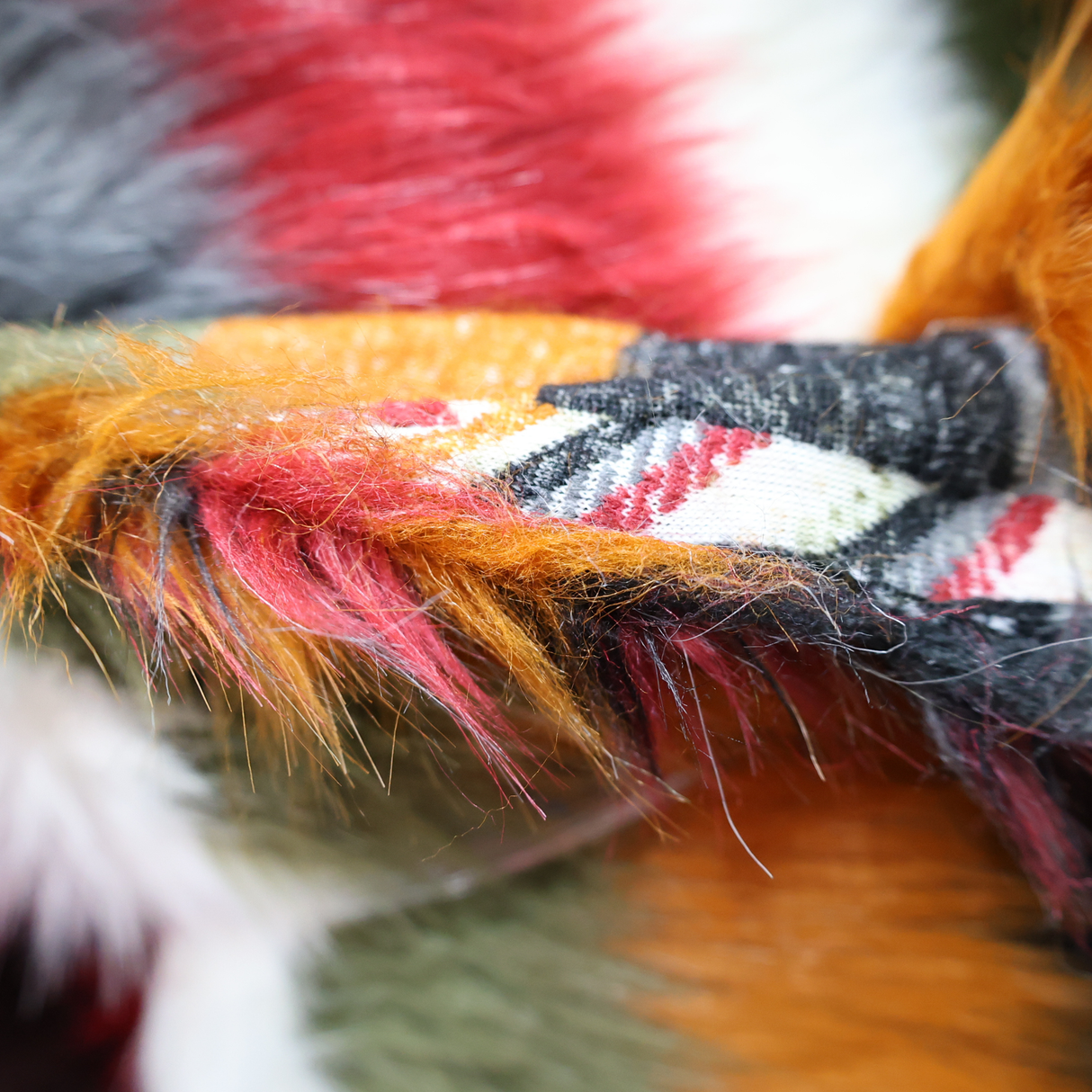 Faux Fur Fabric - Multicolor Striped (#FF06) By the Yard