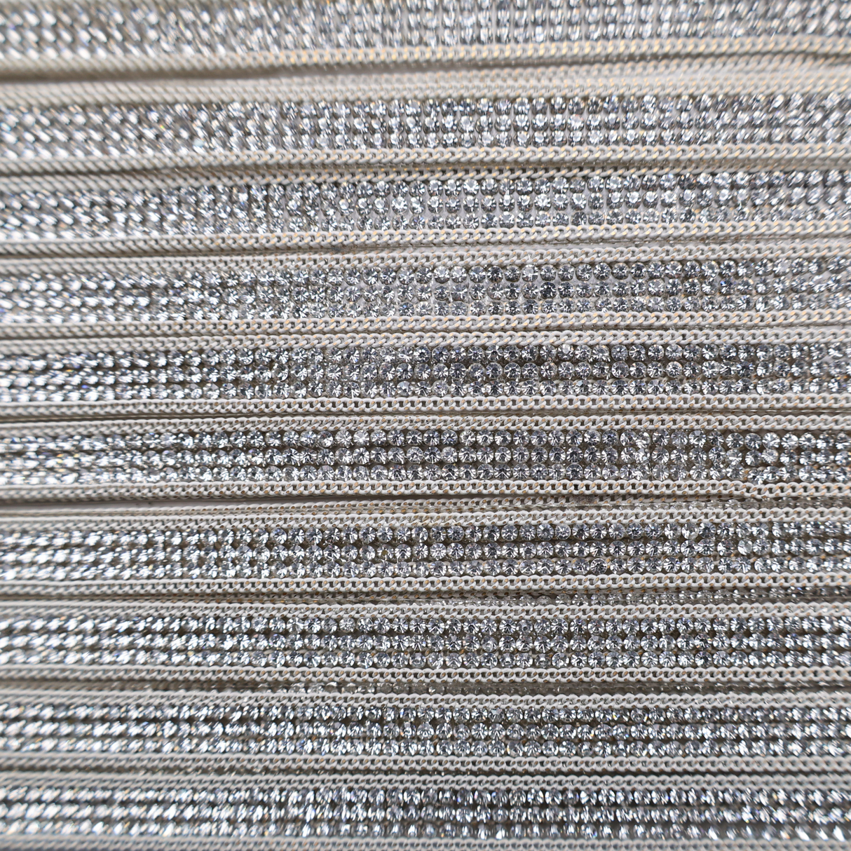 Silver Rhinestone Strip Trim - 1/2 Inch/10YDS (#CRY12)