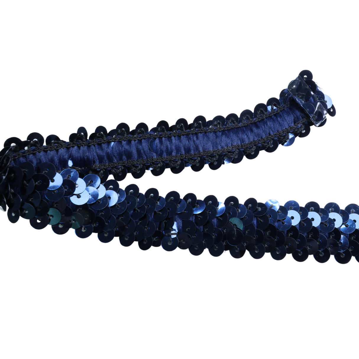 Iridescent Sequin Decorative Trim (Yellow&Navy), 1" Wide (10 Yards)