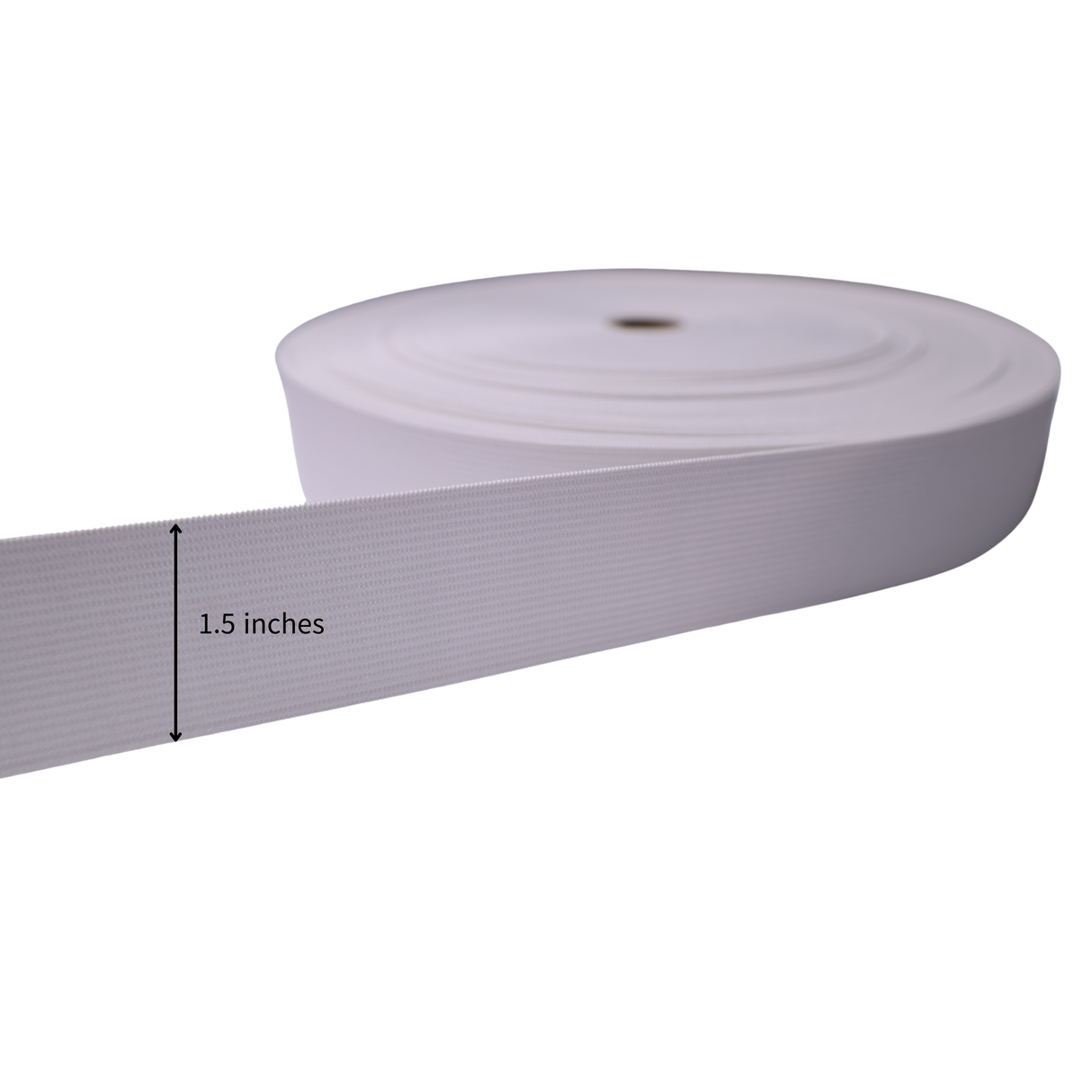 Vinyl Elastic Band: White, 50 Yards, 4 Sizes(1.0"/1.5"/2.0"/3.0")