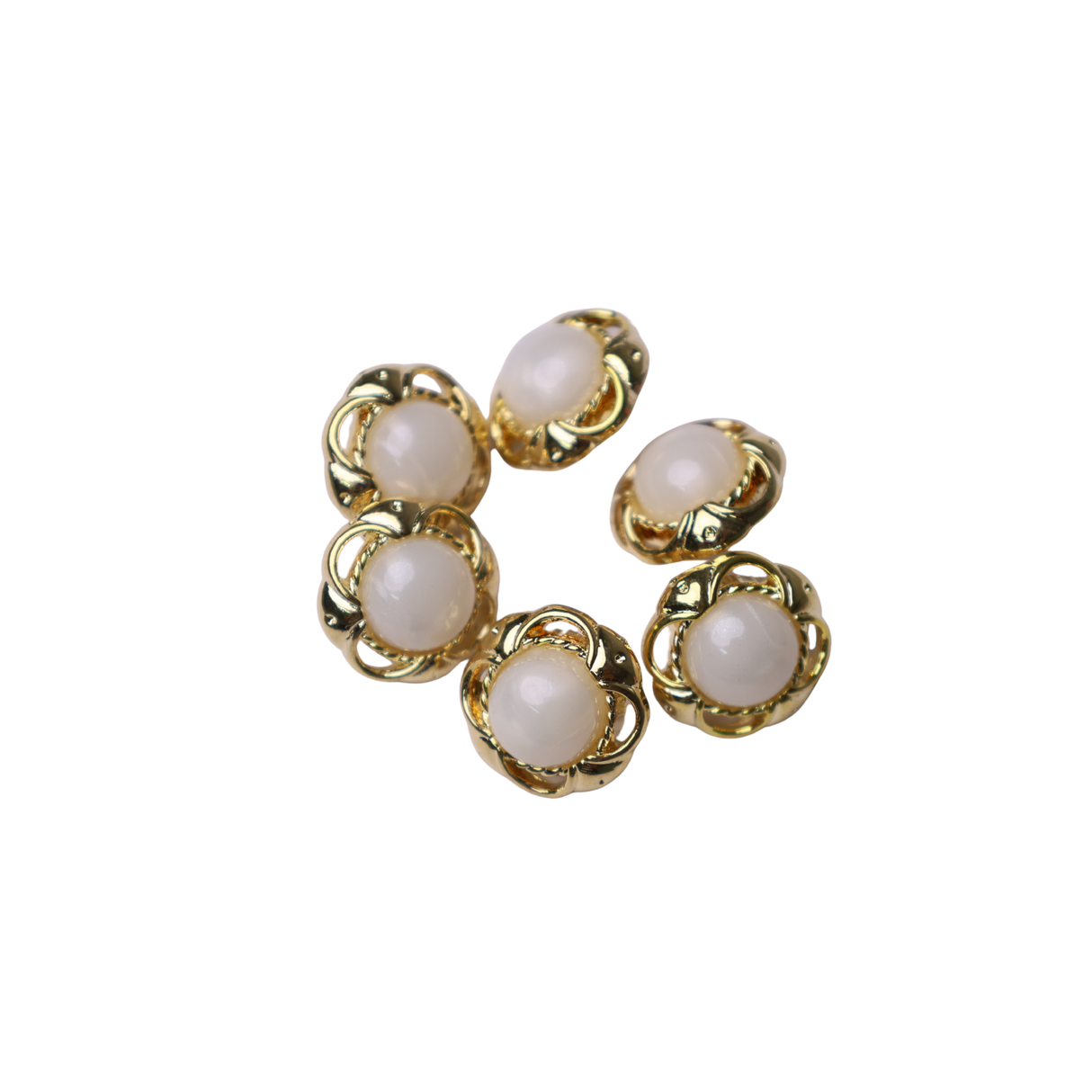 6PCS Gold Pearl Shank Button – 5/8" (1.59 cm)