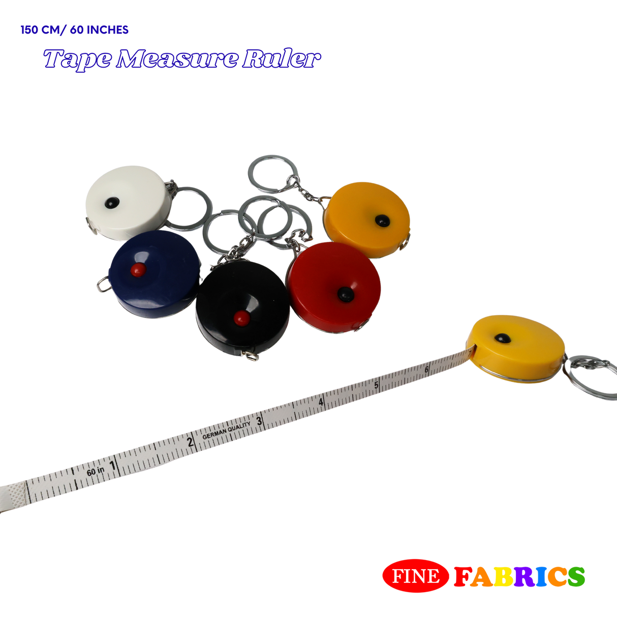 Tape Measure Ruler: Made in Germany, Portable Metal Case, 150 cm/ 60 inches