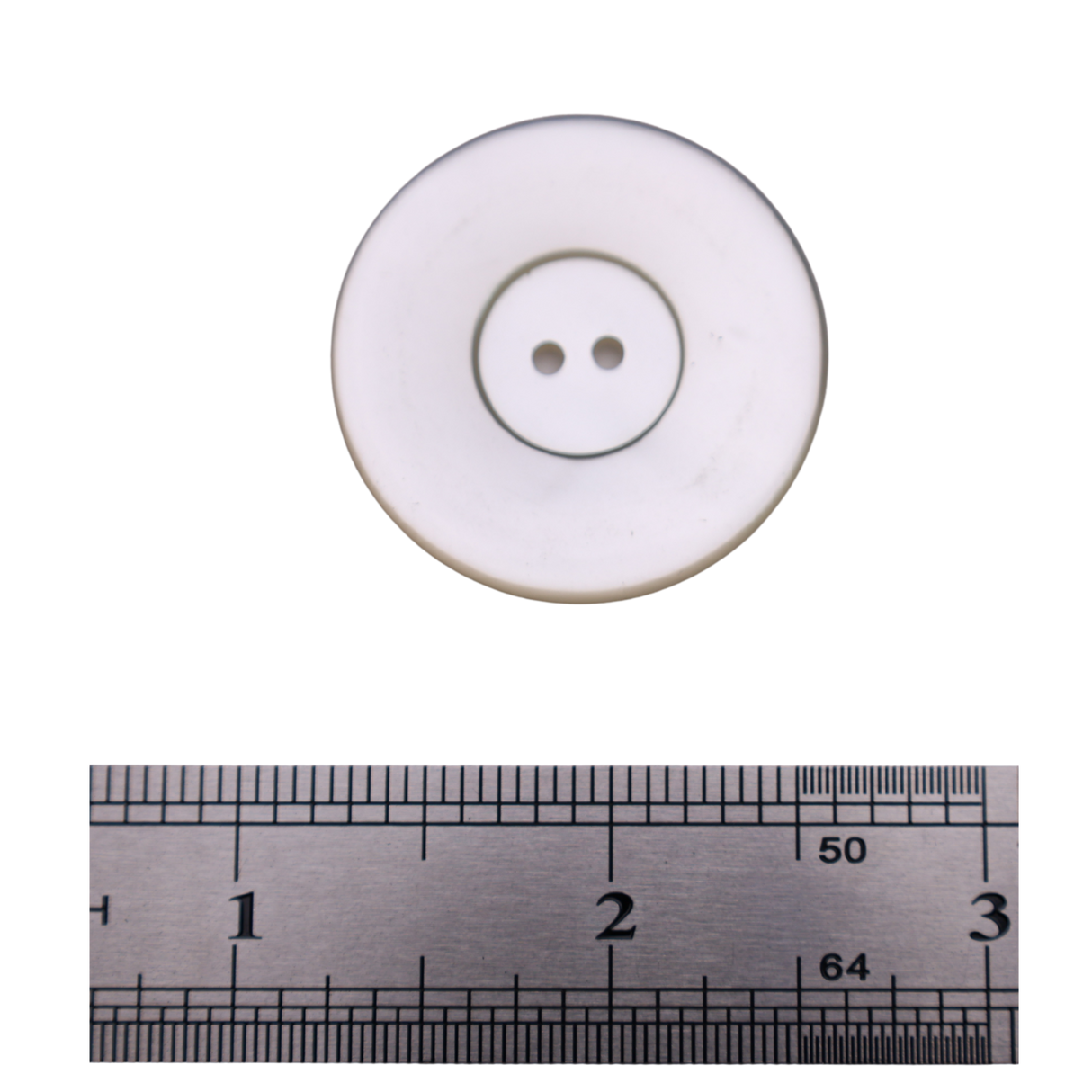 JANET Button : Pearl White, 4-Hole, 1 Size(L55), by Dozen(12 pcs)/Gross(144 pcs)