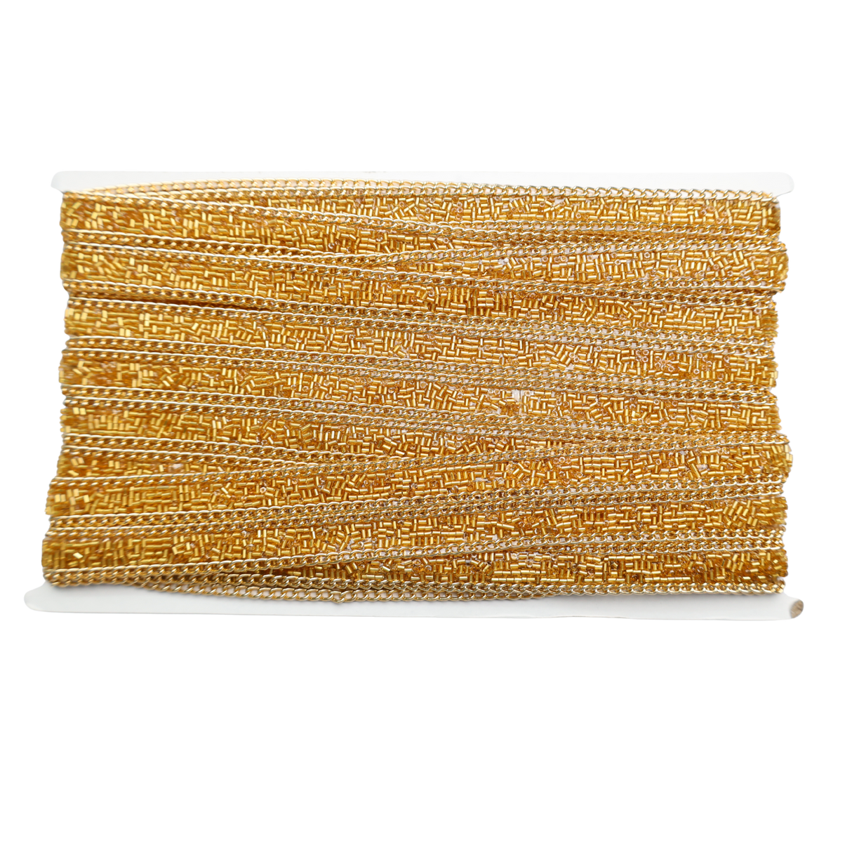 Gold Beaded Chain Trim - 0.5 Inch/10YDS (#GD03)