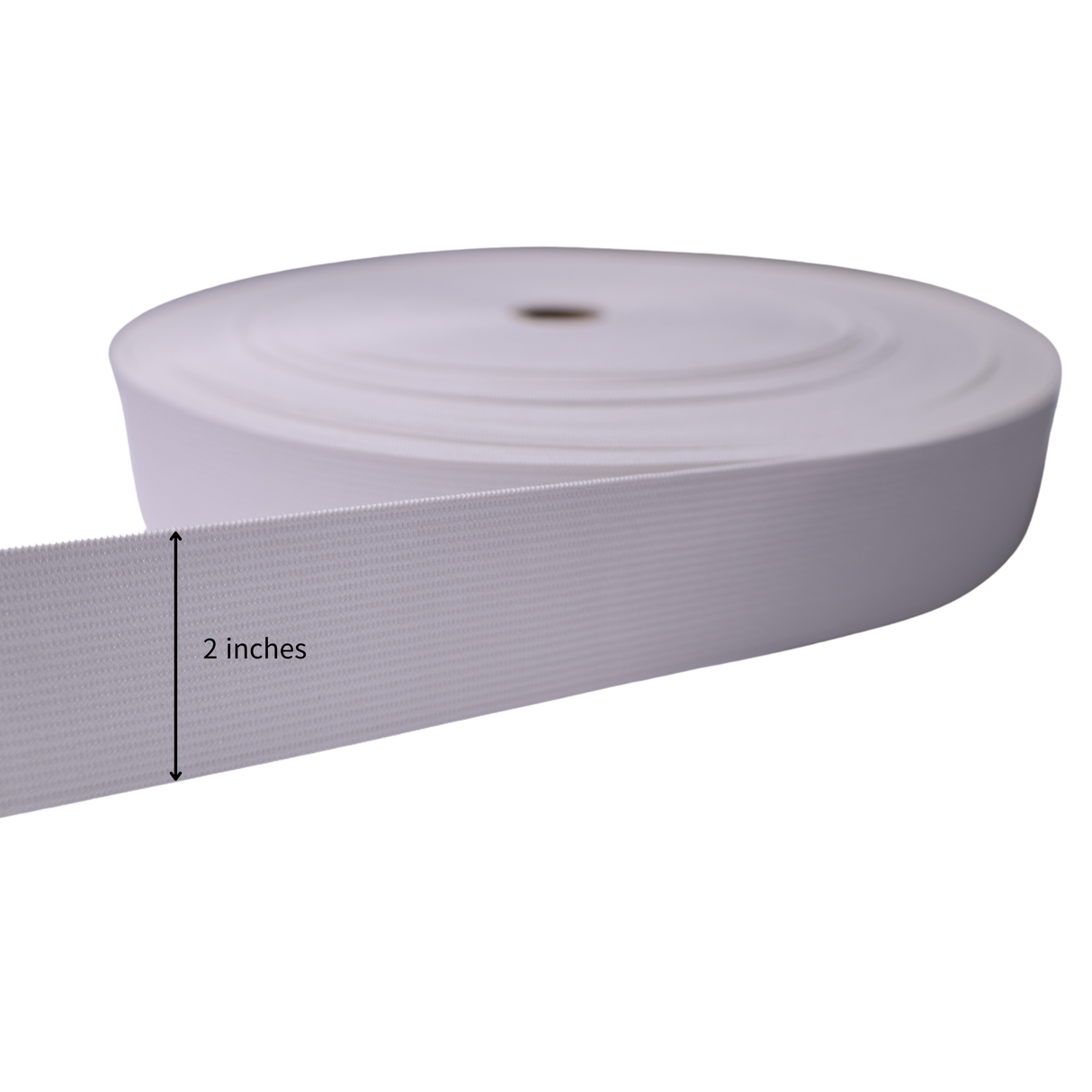 Vinyl Elastic Band: White, 50 Yards, 4 Sizes(1.0"/1.5"/2.0"/3.0")