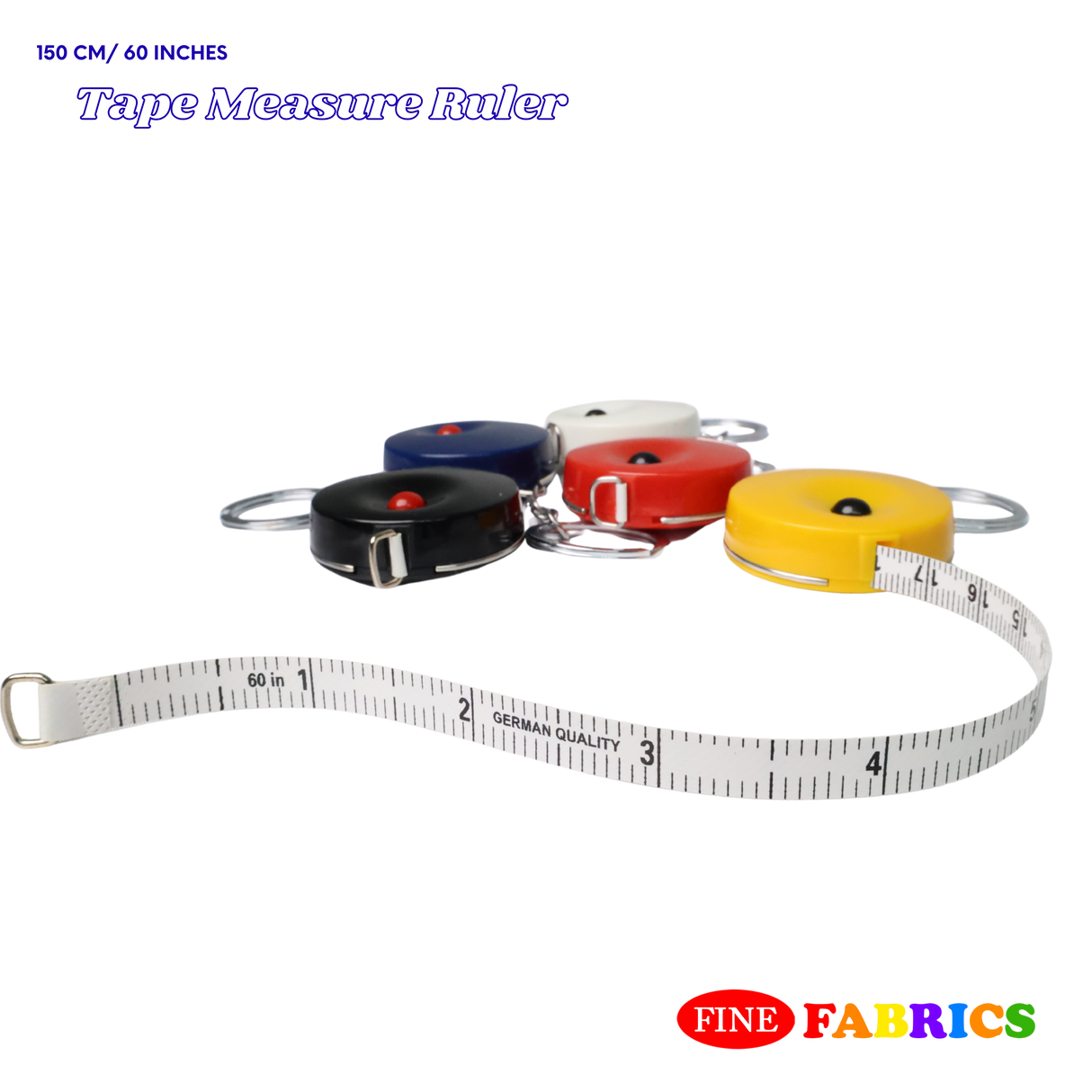 Tape Measure Ruler: Made in Germany, Portable Metal Case, 150 cm/ 60 inches