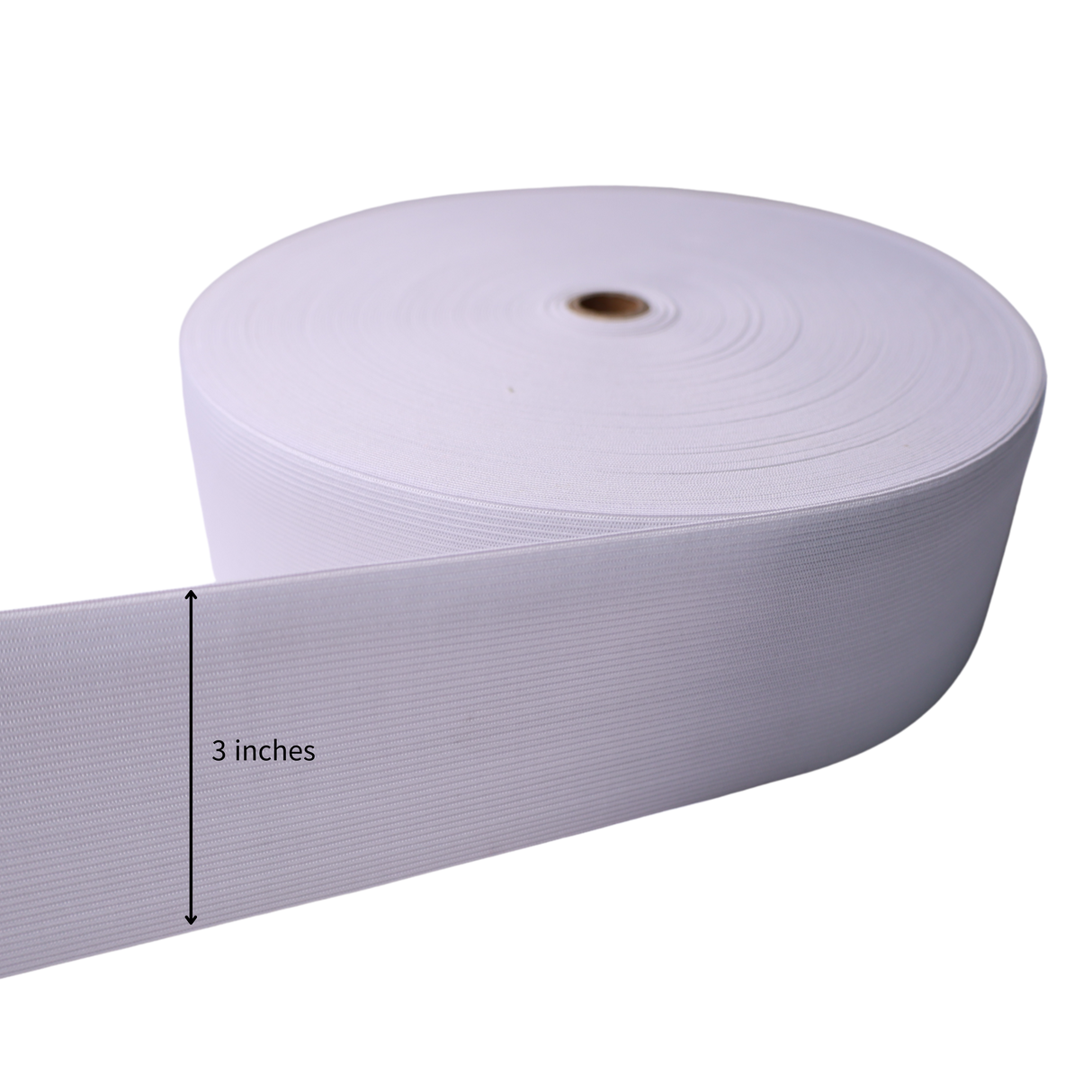 Vinyl Elastic Band: White, 50 Yards, 4 Sizes(1.0"/1.5"/2.0"/3.0")