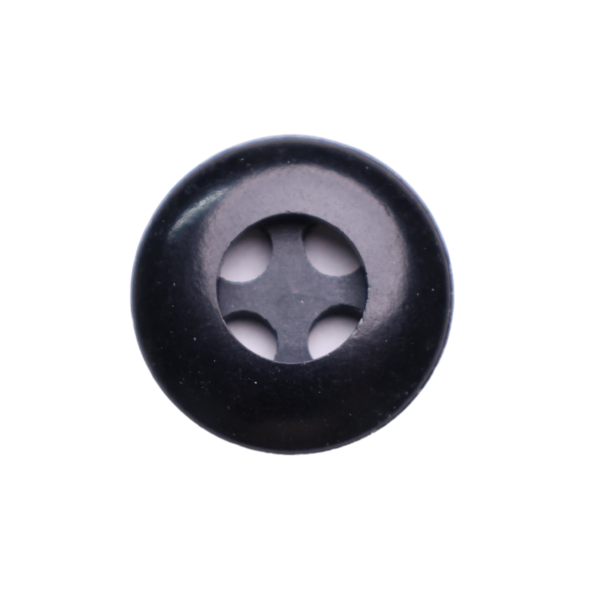AUBURN Button: Black, 4-Hole, 2 Sizes, by Dozen(12 pcs)/Gross(144 pcs)
