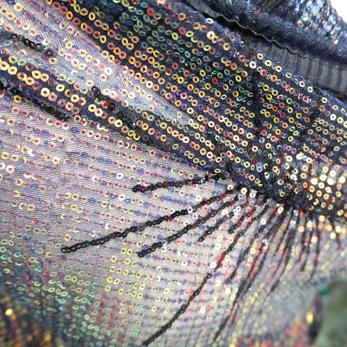 Holographic Sequin Mesh Fabric – Iridescent Firework Design(#SPI06) By the Yard