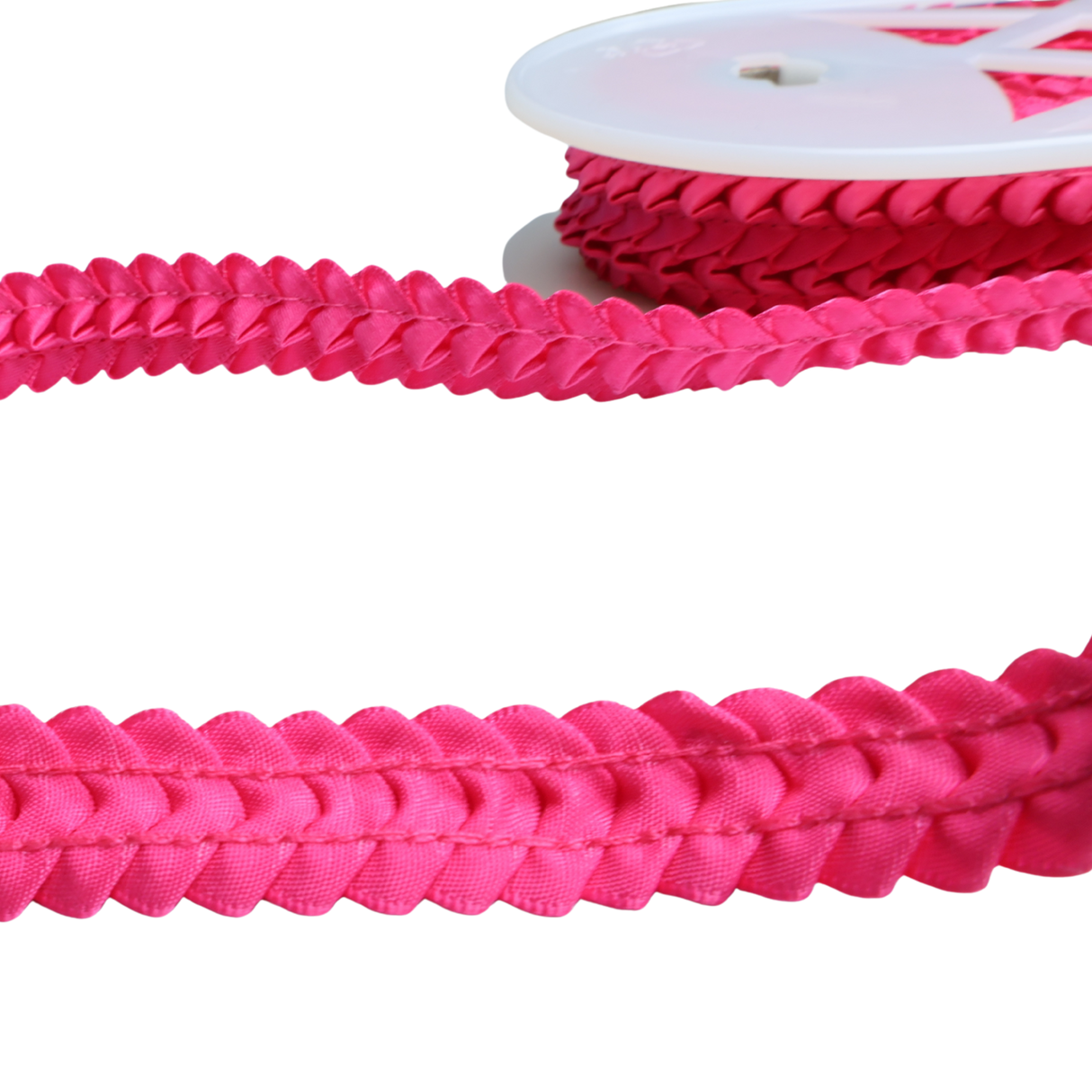Satin Braided Trim – Hot Pink (10 Yards Roll)